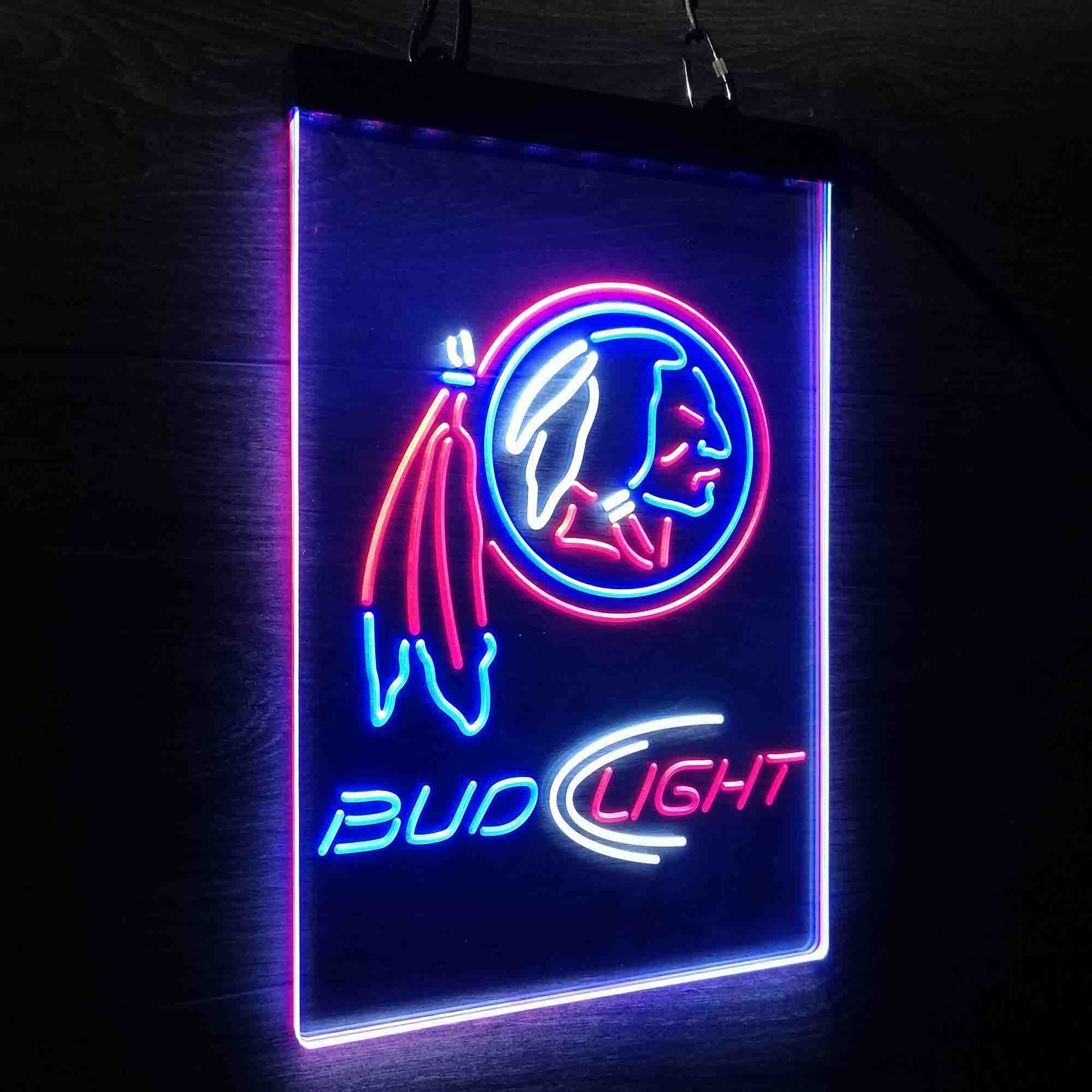 Bud Light Red Team Neon LED Sign 3 Colors