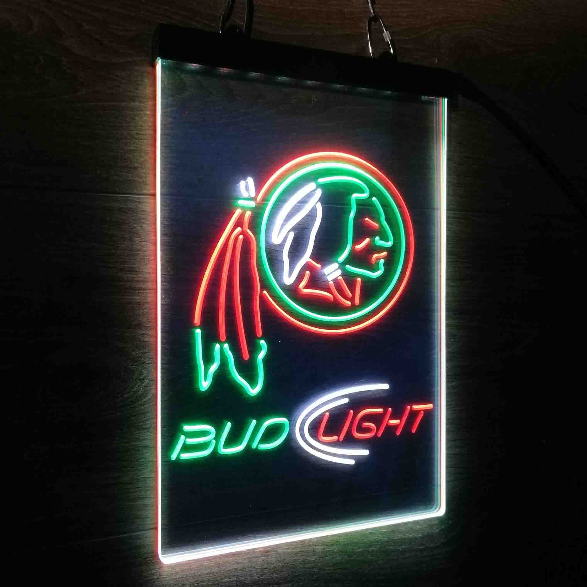 Bud Light Red Team Neon LED Sign 3 Colors