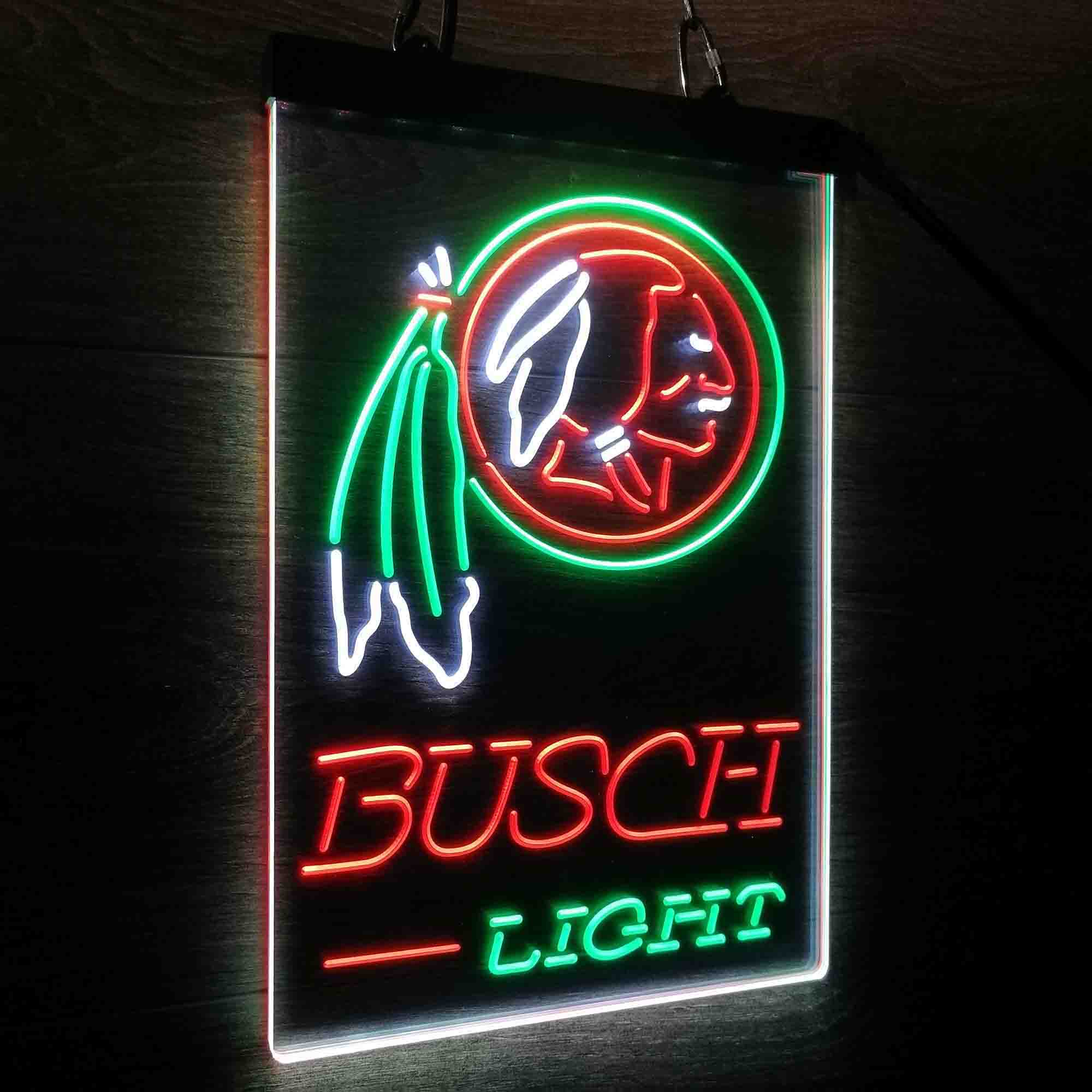 Washington Red Team Busch Neon LED Sign 3 Colors