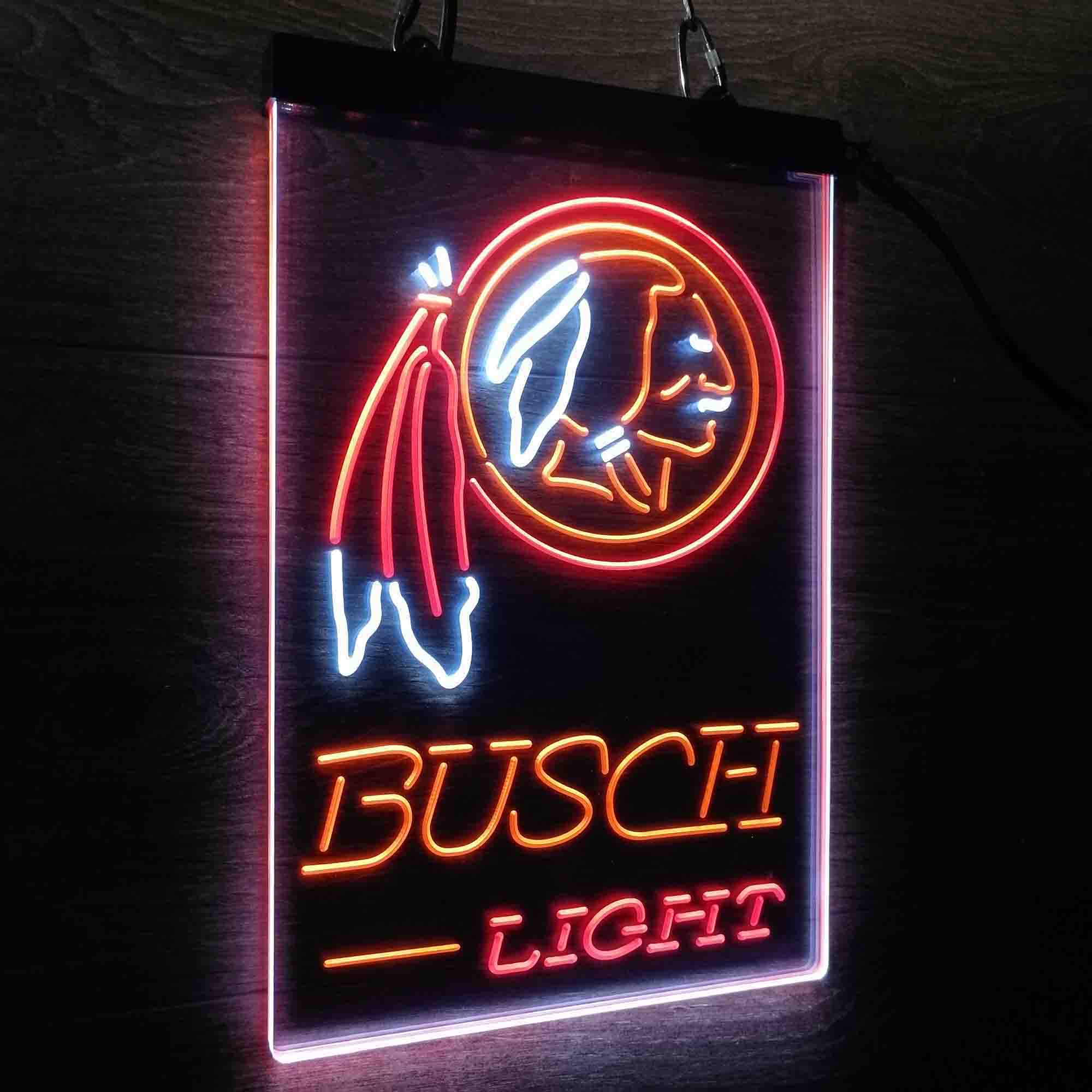 Washington Red Team Busch Neon LED Sign 3 Colors