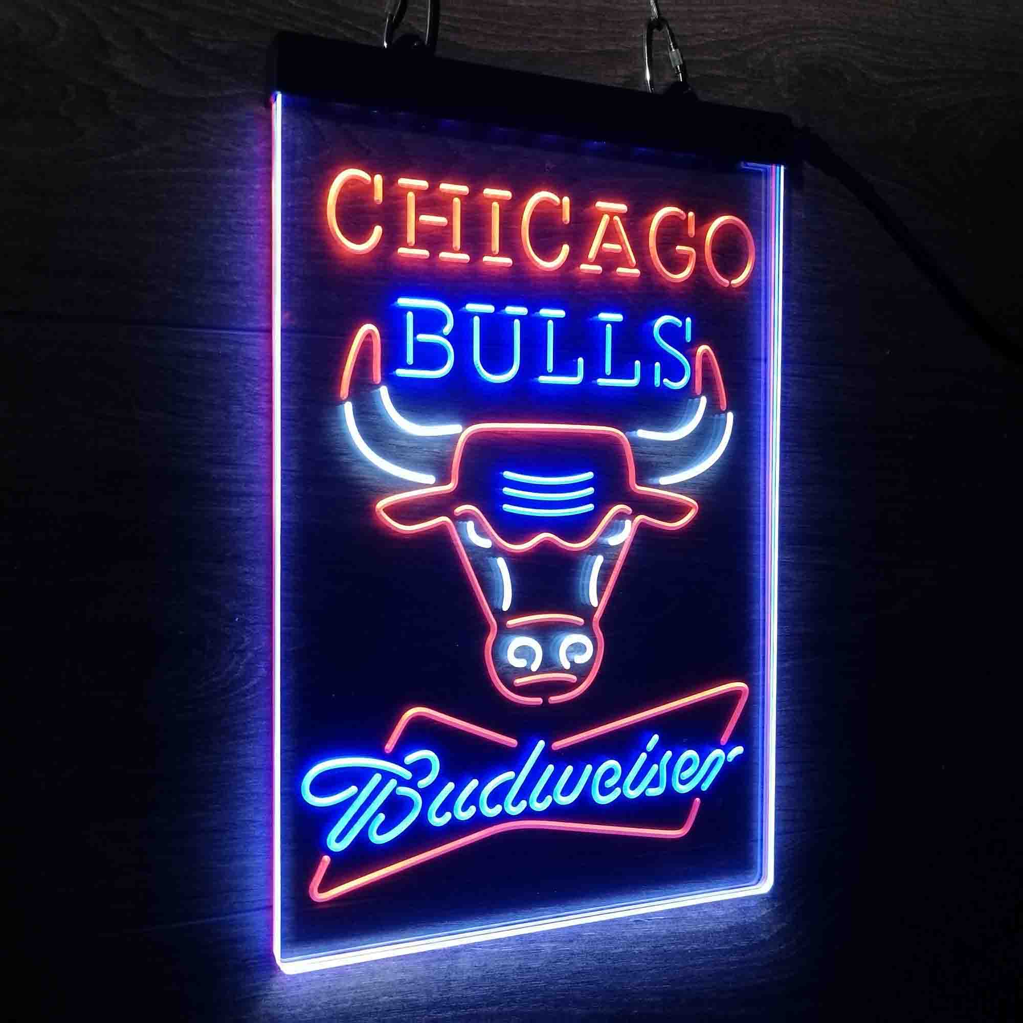 Chicago Bulls Nba Budweiser Neon LED Sign 3 Colors