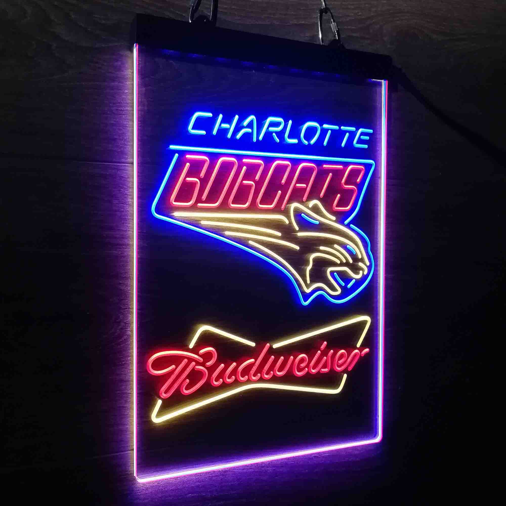 Charlotte Bobcats Nba Budweiser Neon LED Sign 3 Colors