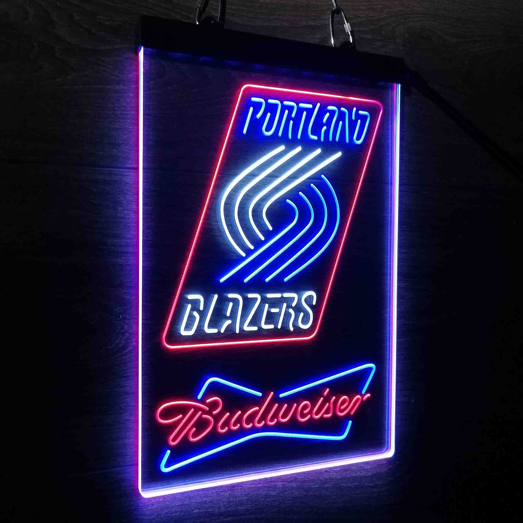 Portland Trail Blazers Nba Budweiser Neon LED Sign 3 Colors