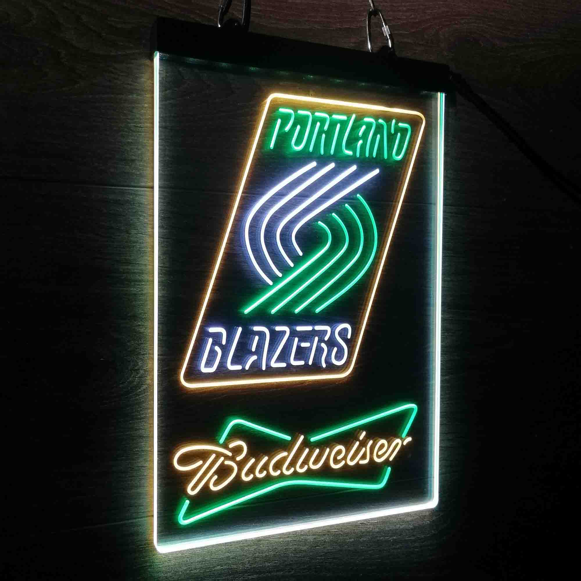 Portland Trail Blazers Nba Budweiser Neon LED Sign 3 Colors