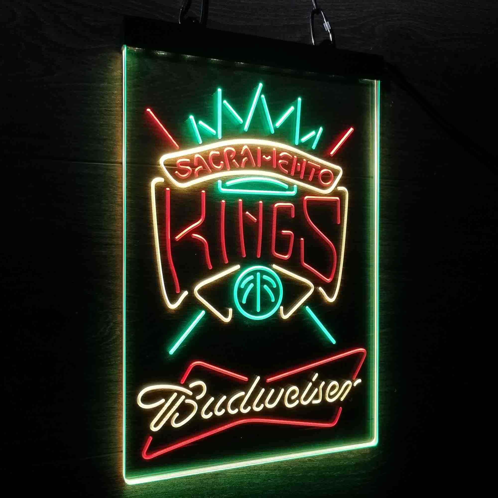 Sacramento Kings Nba Budweiser Neon LED Sign 3 Colors