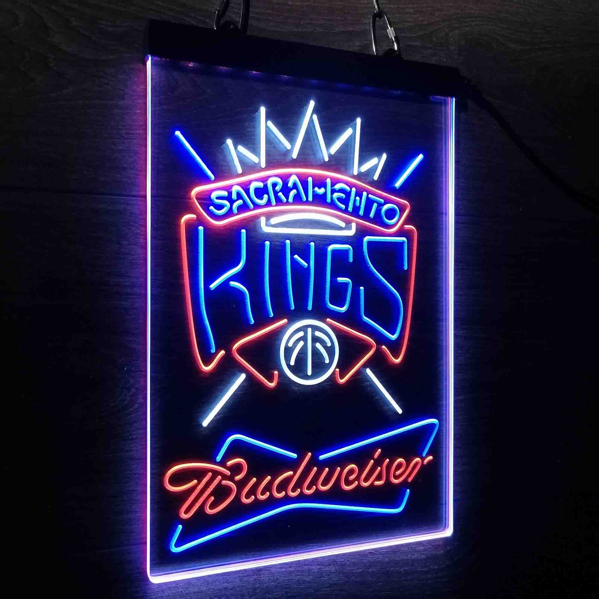Sacramento Kings Nba Budweiser Neon LED Sign 3 Colors