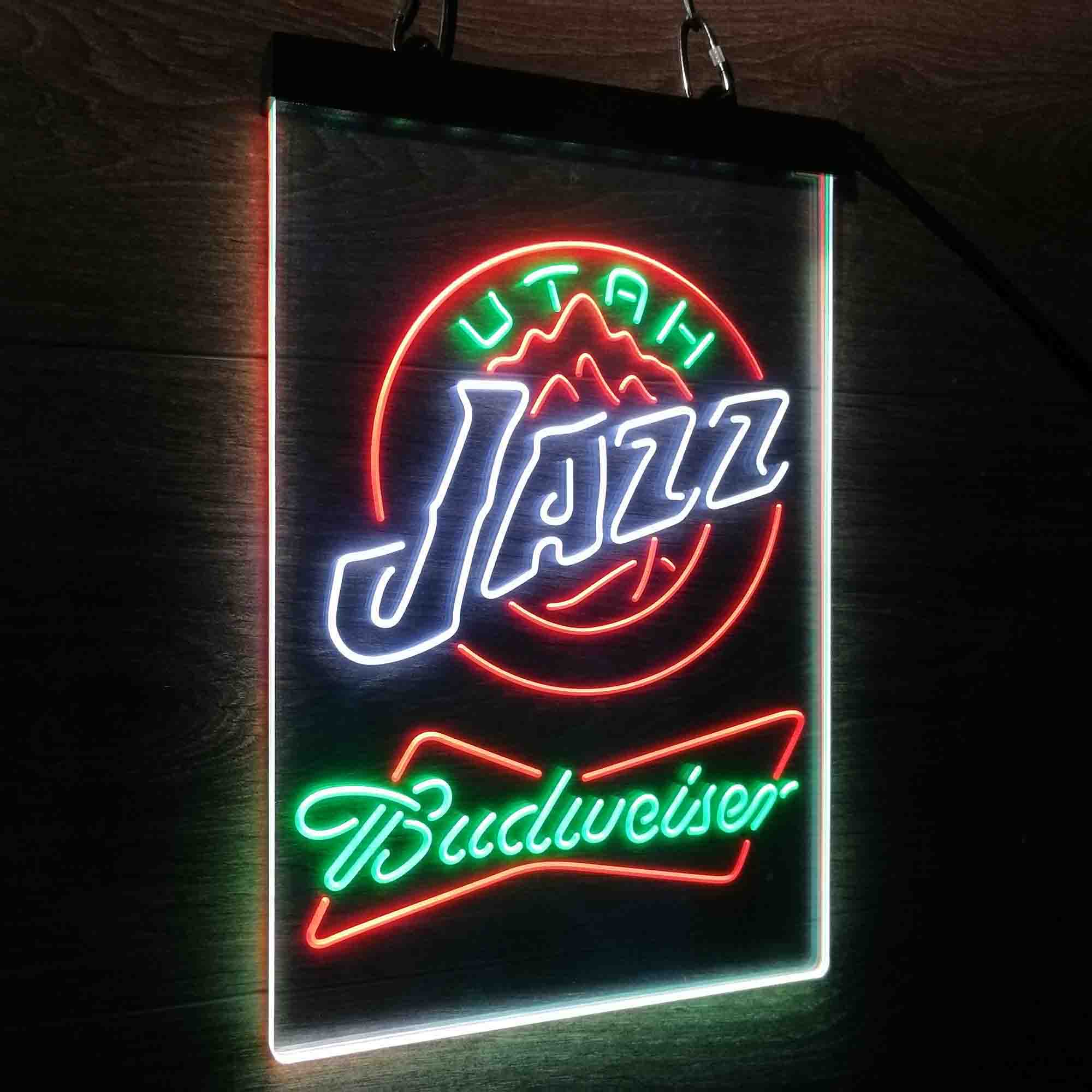 Utah Jazz Nba Budweiser Neon LED Sign 3 Colors