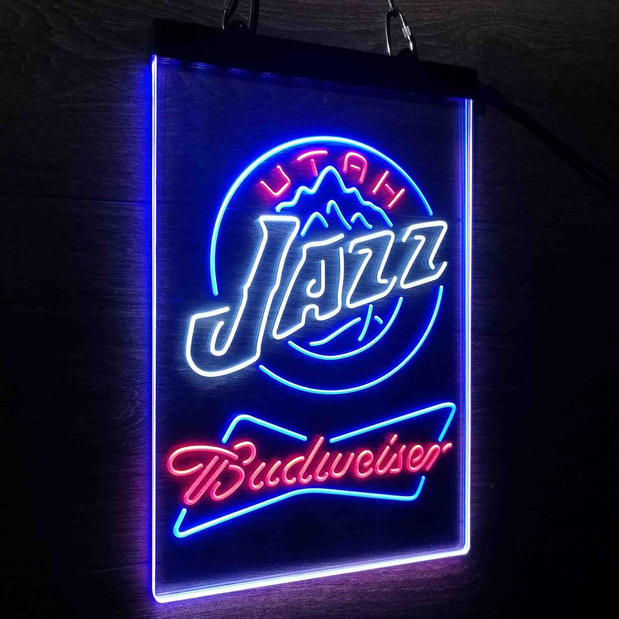 Utah Jazz Nba Budweiser Neon LED Sign 3 Colors