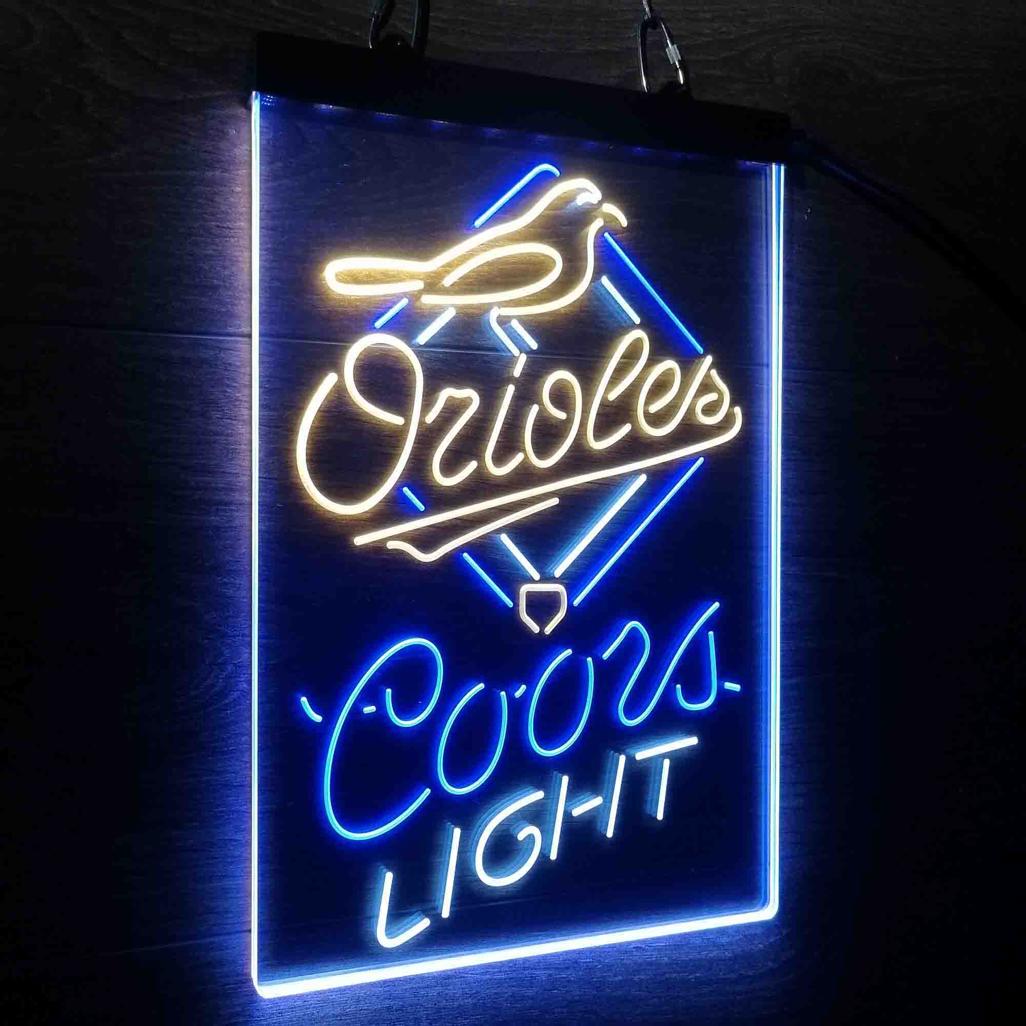 Coors Baltimore Orioles Coors Light Neon LED Sign 3 Colors