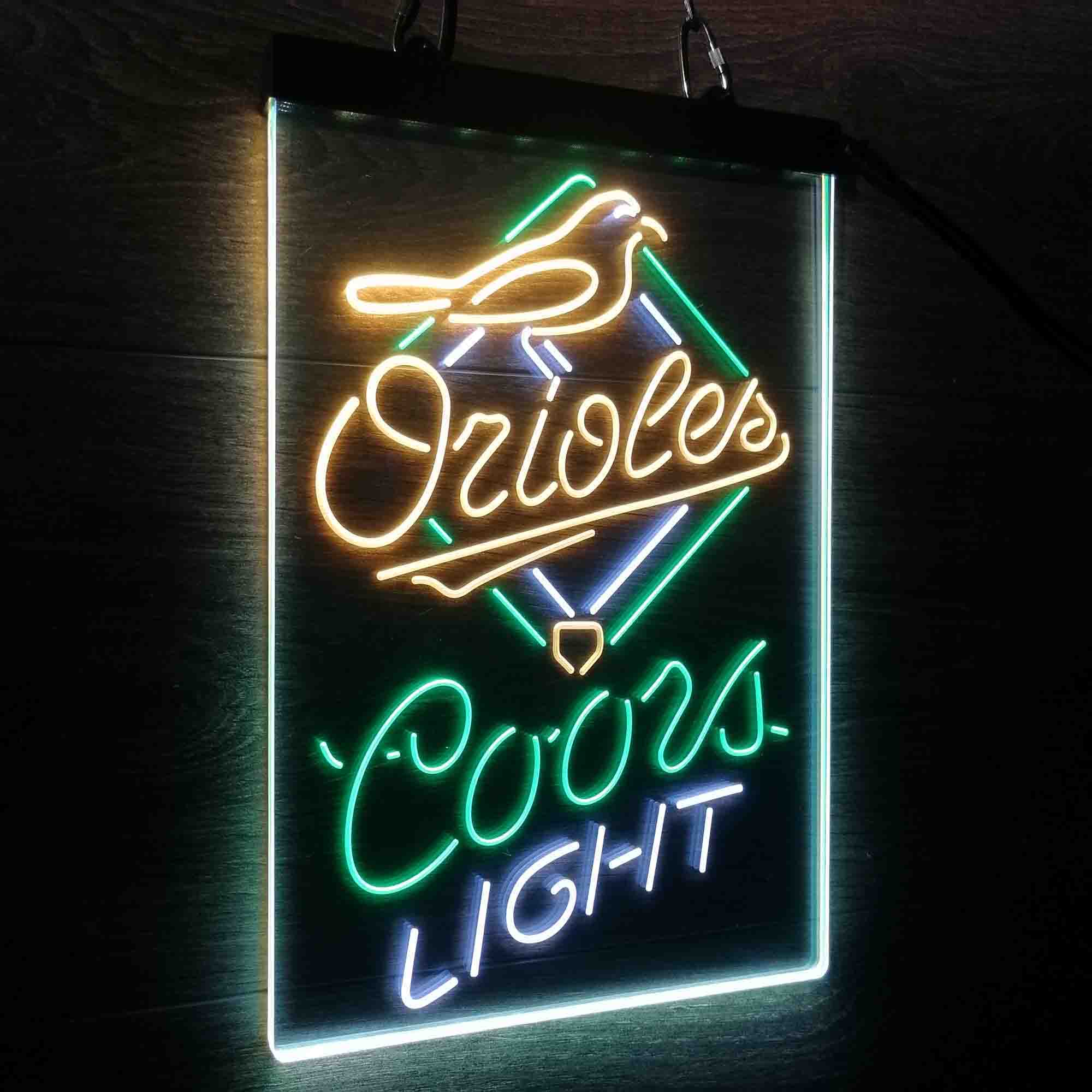 Coors Baltimore Orioles Coors Light Neon LED Sign 3 Colors