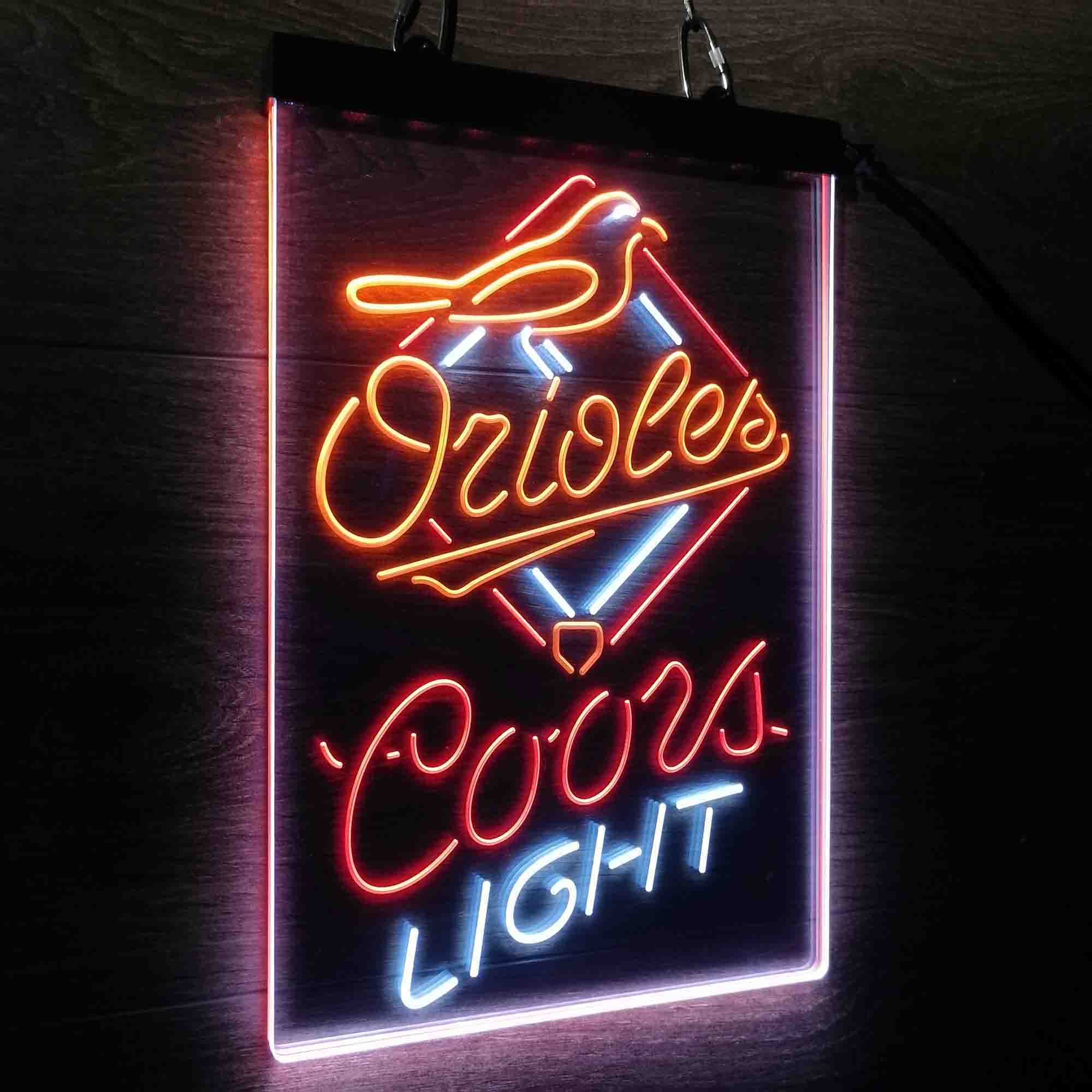 Coors Baltimore Orioles Coors Light Neon LED Sign 3 Colors