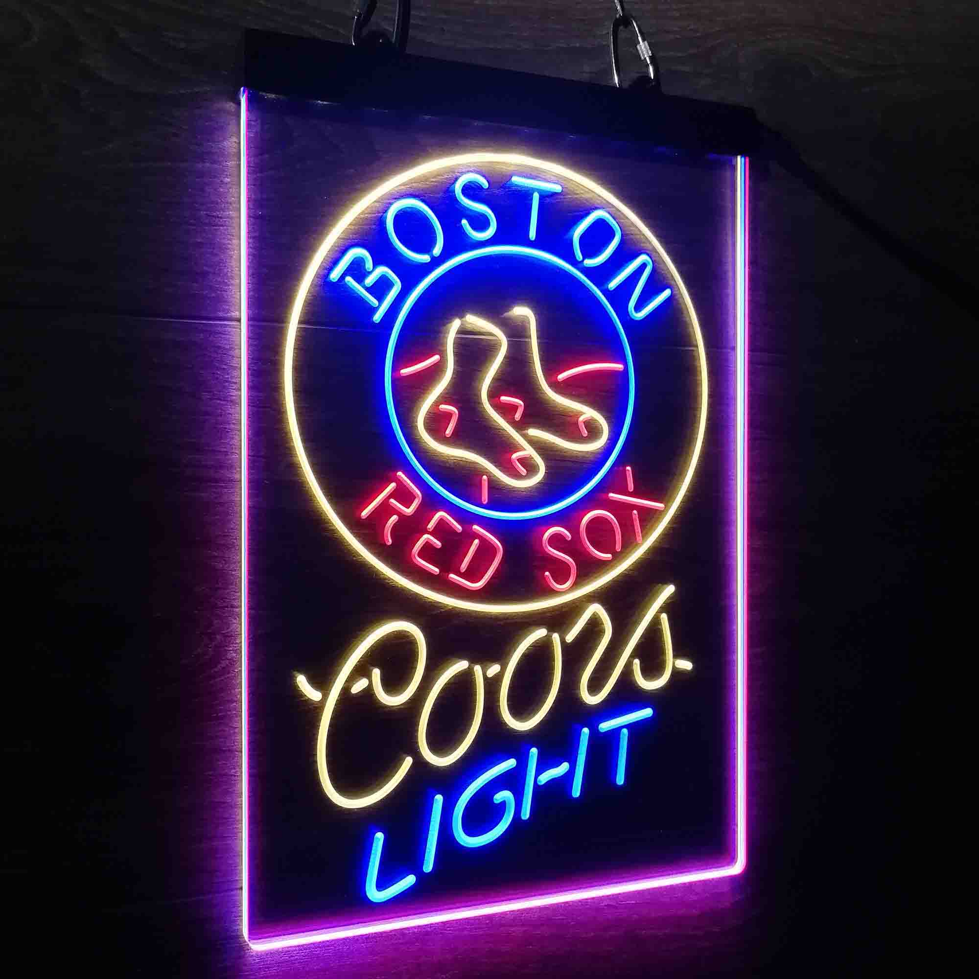 Coors Boston Red Sox Coors Light Neon LED Sign 3 Colors