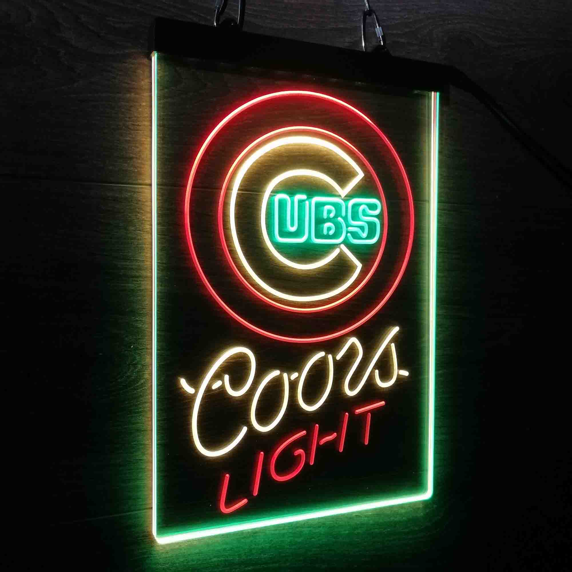 Coors Chicago Cubs Coors Light Neon LED Sign 3 Colors