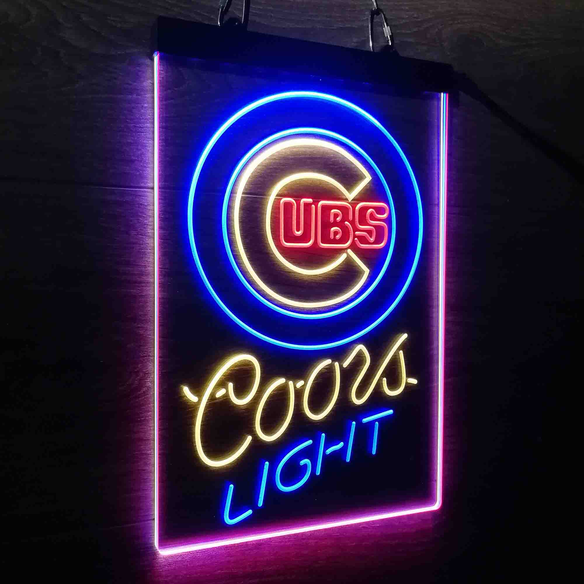 Coors Chicago Cubs Coors Light Neon LED Sign 3 Colors