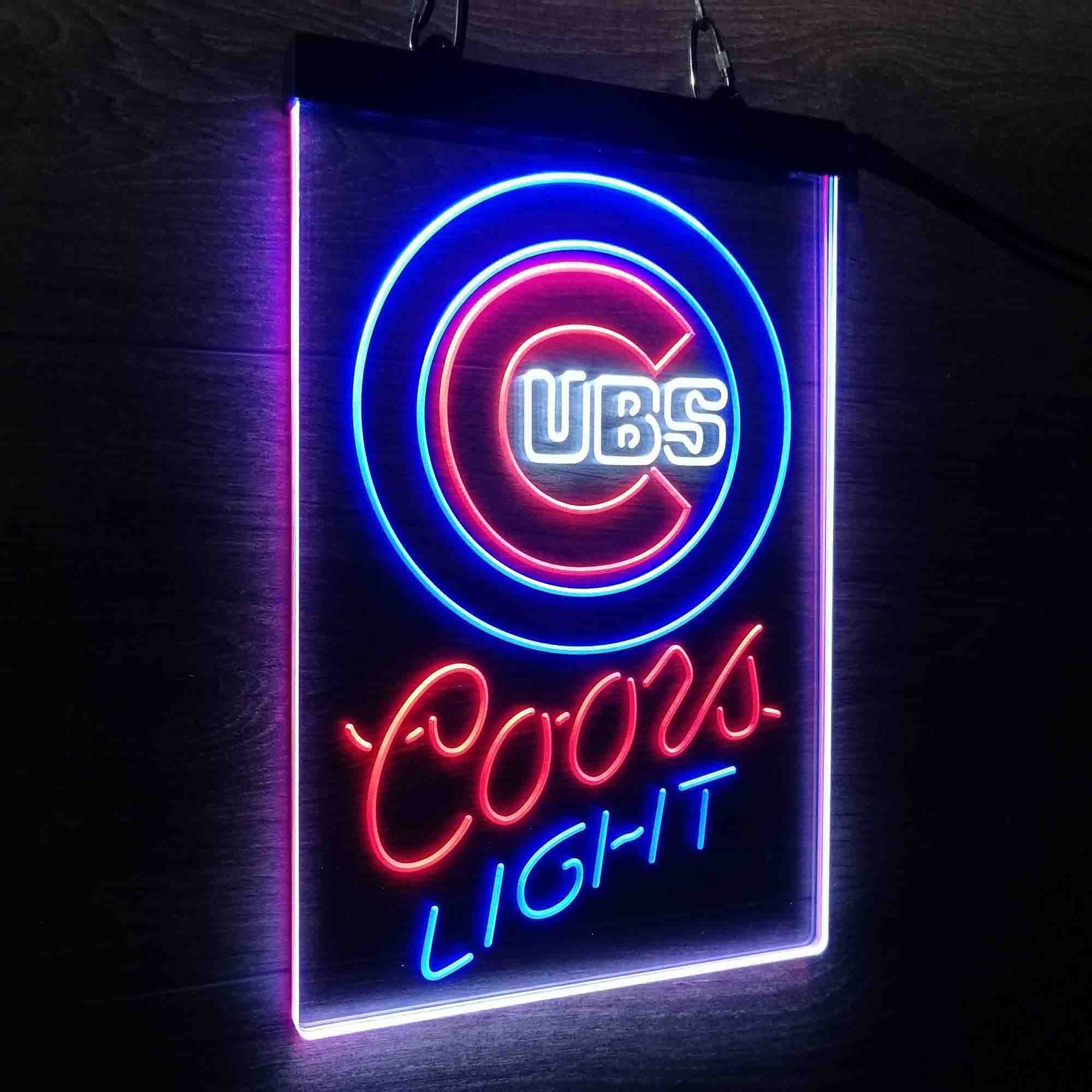 Coors Chicago Cubs Coors Light Neon LED Sign 3 Colors