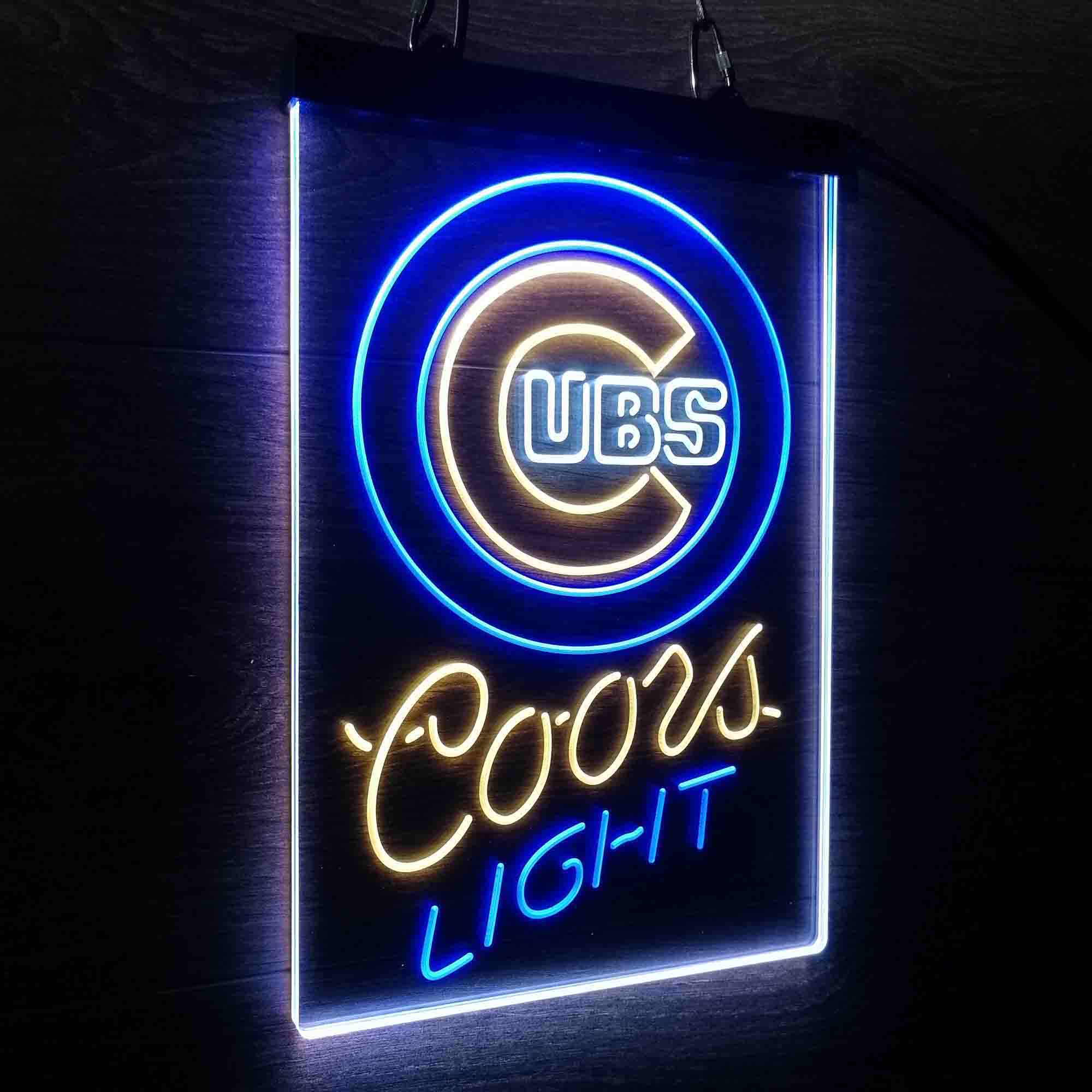 Coors Chicago Cubs Coors Light Neon LED Sign 3 Colors