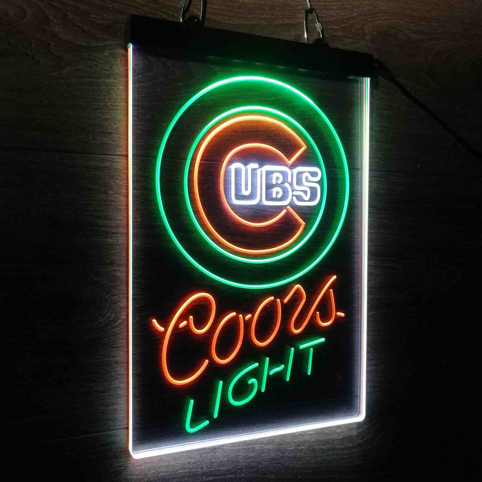 Coors Chicago Cubs Coors Light Neon LED Sign 3 Colors