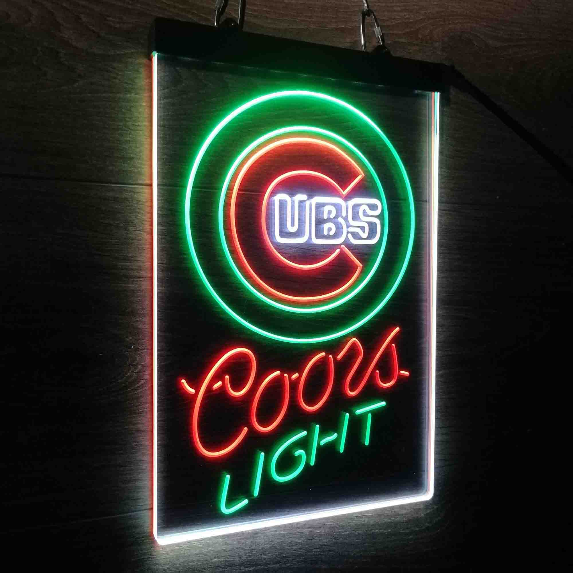 Coors Chicago Cubs Coors Light Neon LED Sign 3 Colors