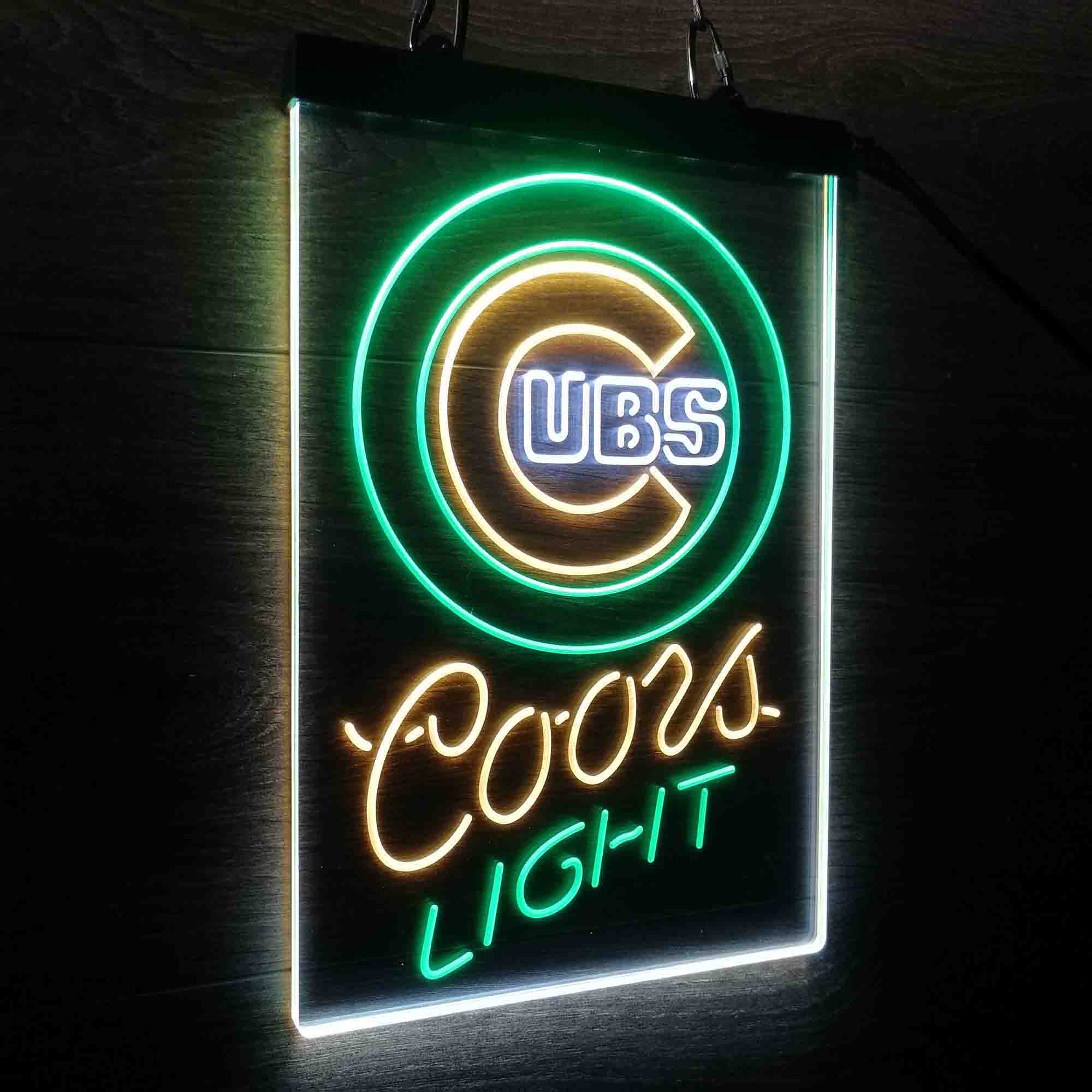 Coors Chicago Cubs Coors Light Neon LED Sign 3 Colors