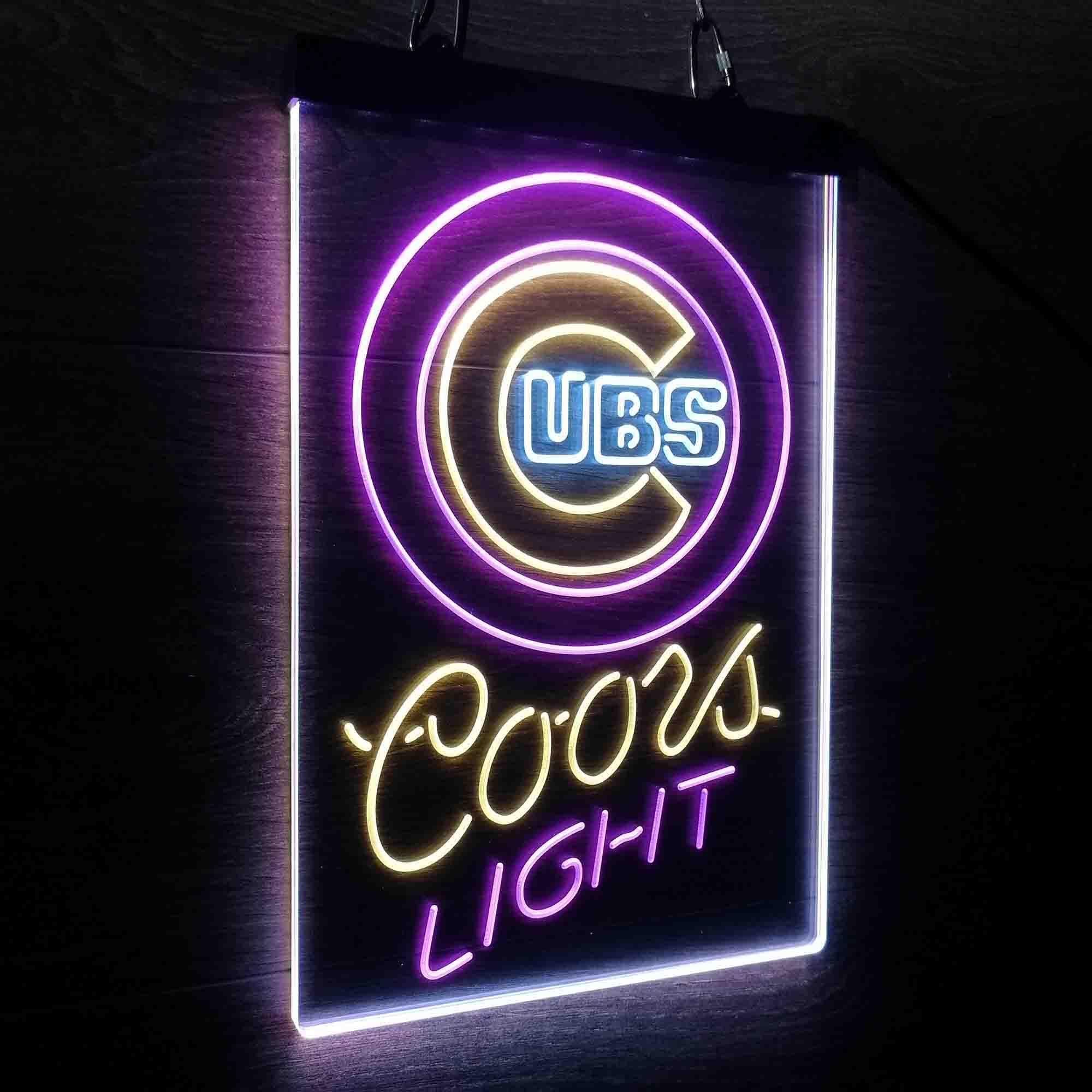 Coors Chicago Cubs Coors Light Neon LED Sign 3 Colors