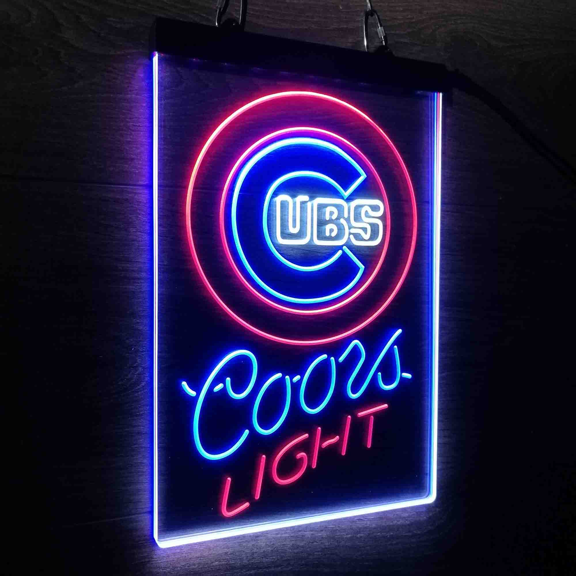 Coors Chicago Cubs Coors Light Neon LED Sign 3 Colors