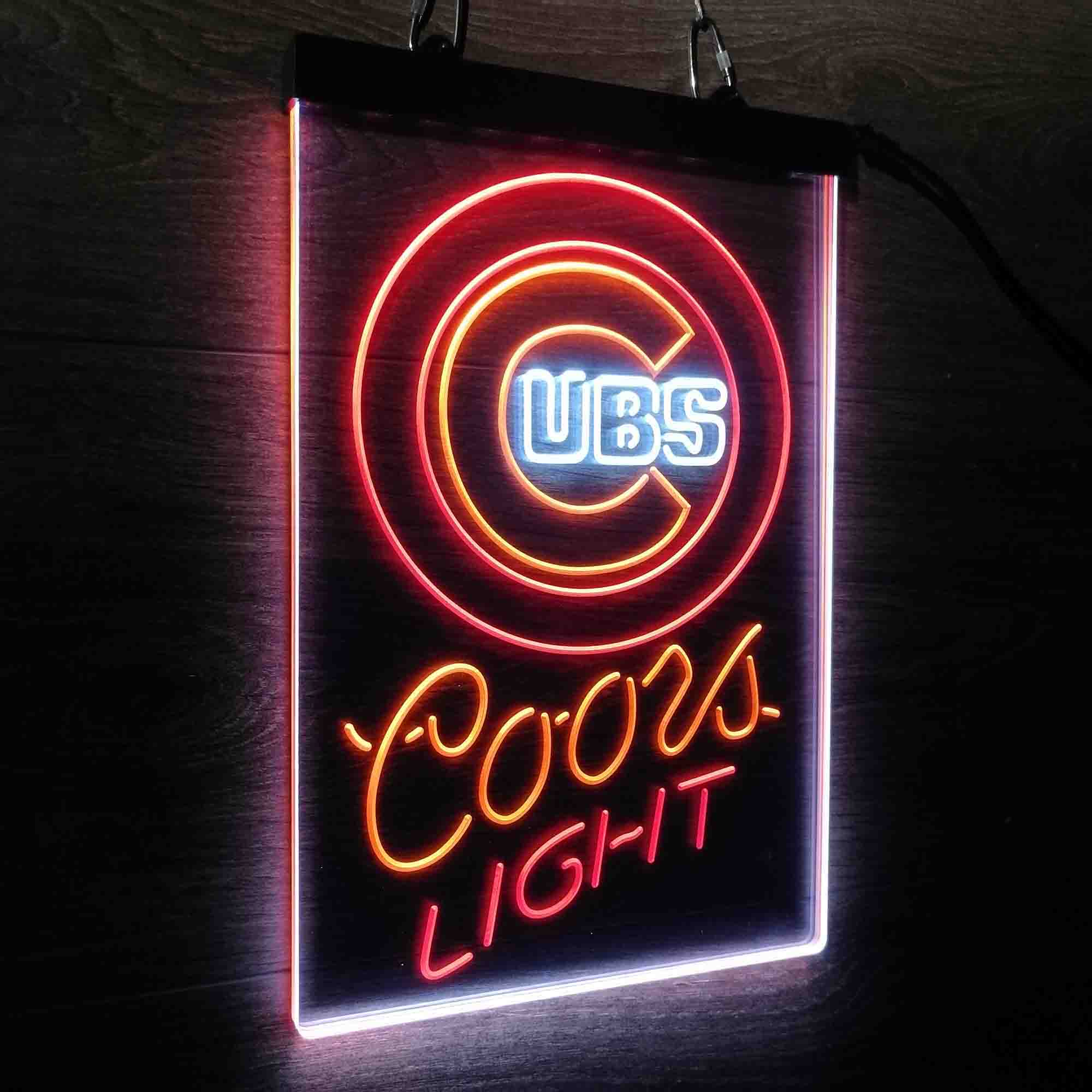 Coors Chicago Cubs Coors Light Neon LED Sign 3 Colors