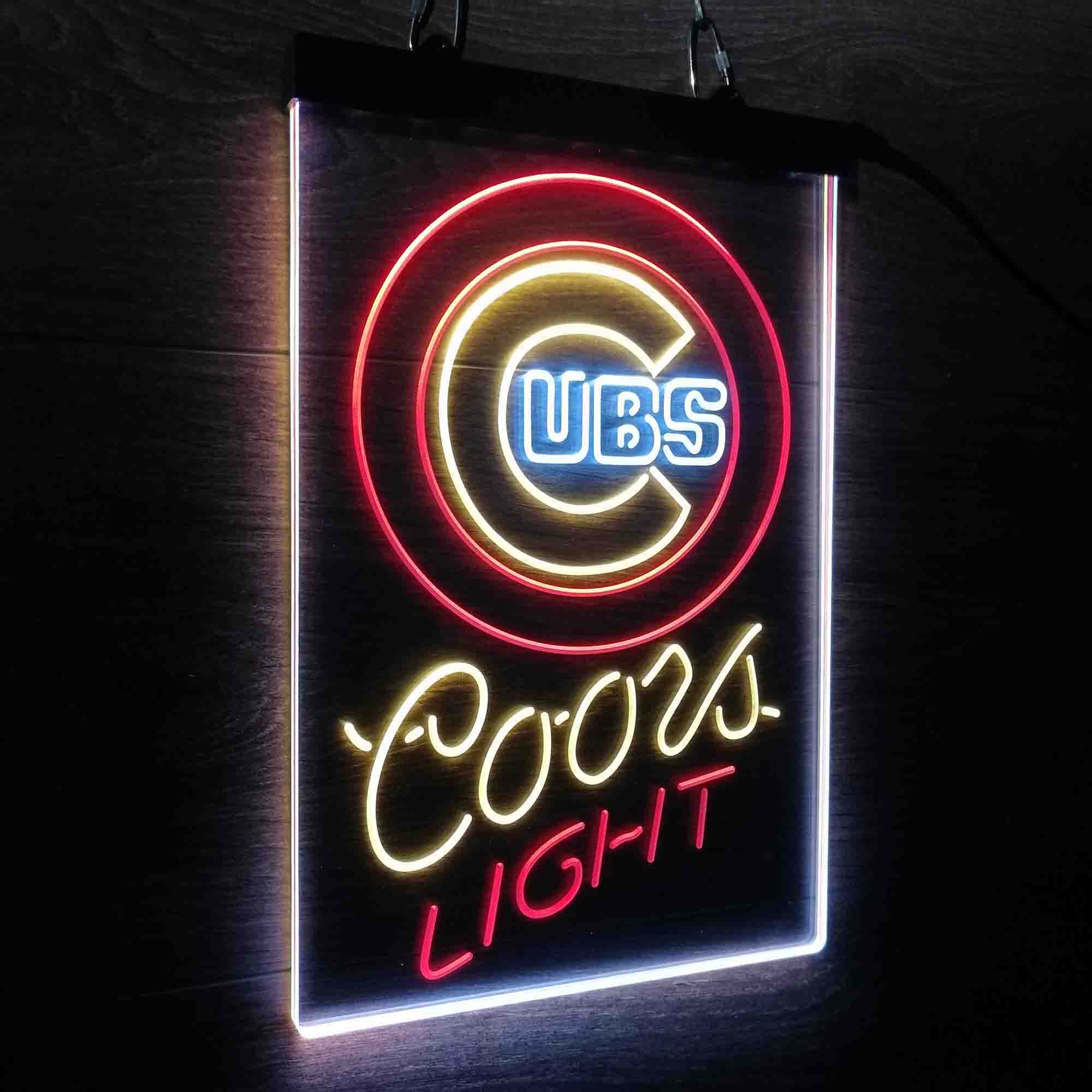 Coors Chicago Cubs Coors Light Neon LED Sign 3 Colors