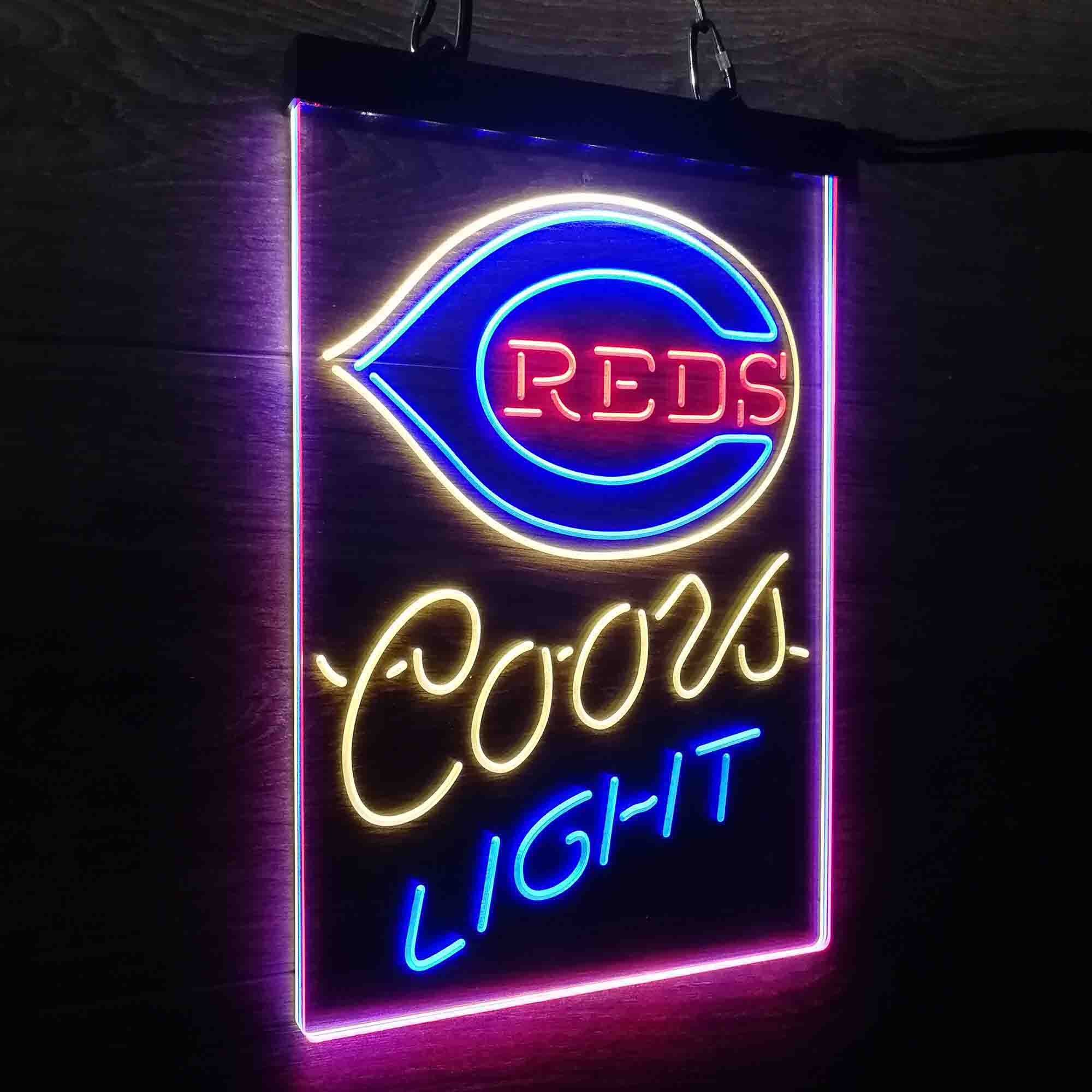 Coors Cincinnati Reds Coors Light Neon LED Sign 3 Colors