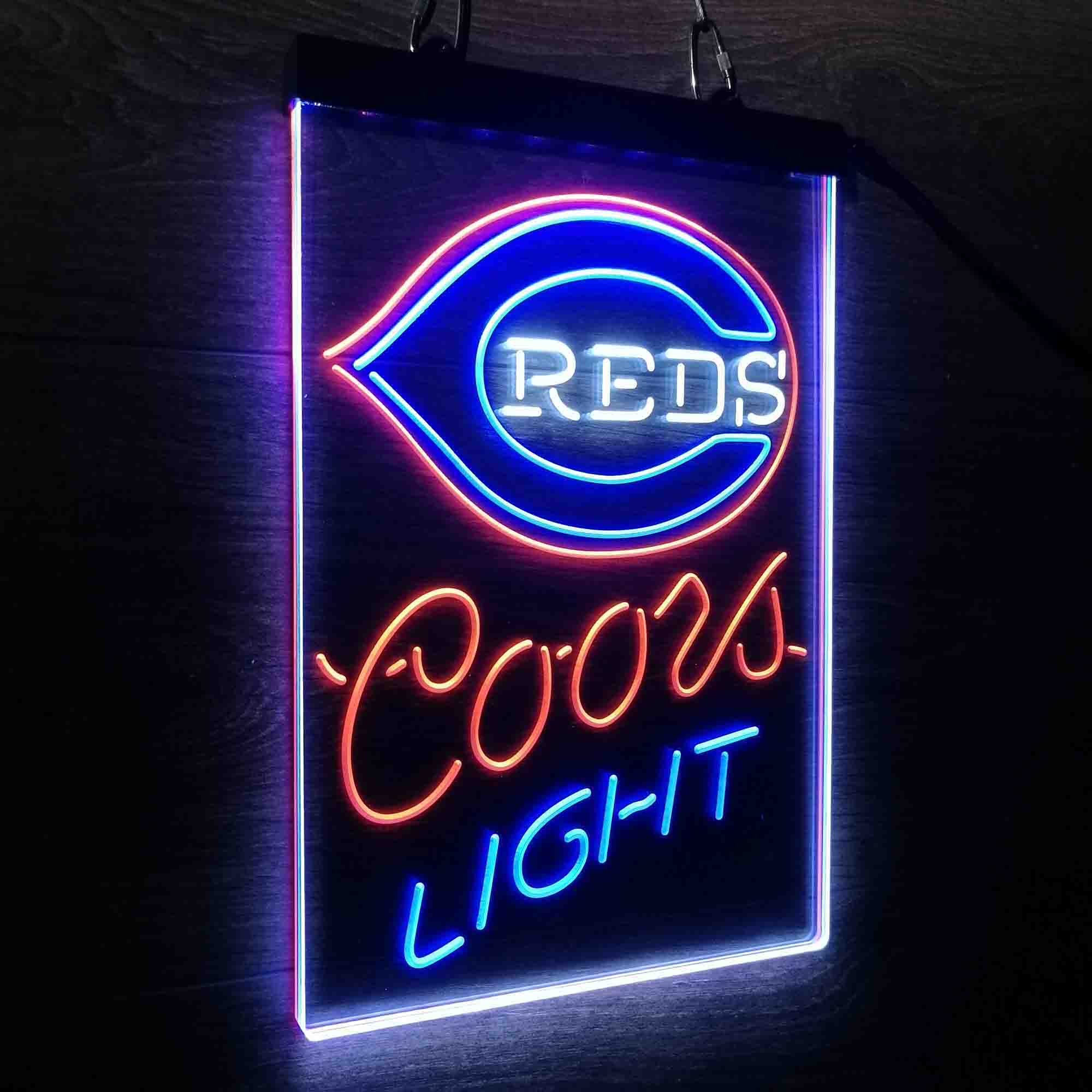 Coors Cincinnati Reds Coors Light Neon LED Sign 3 Colors