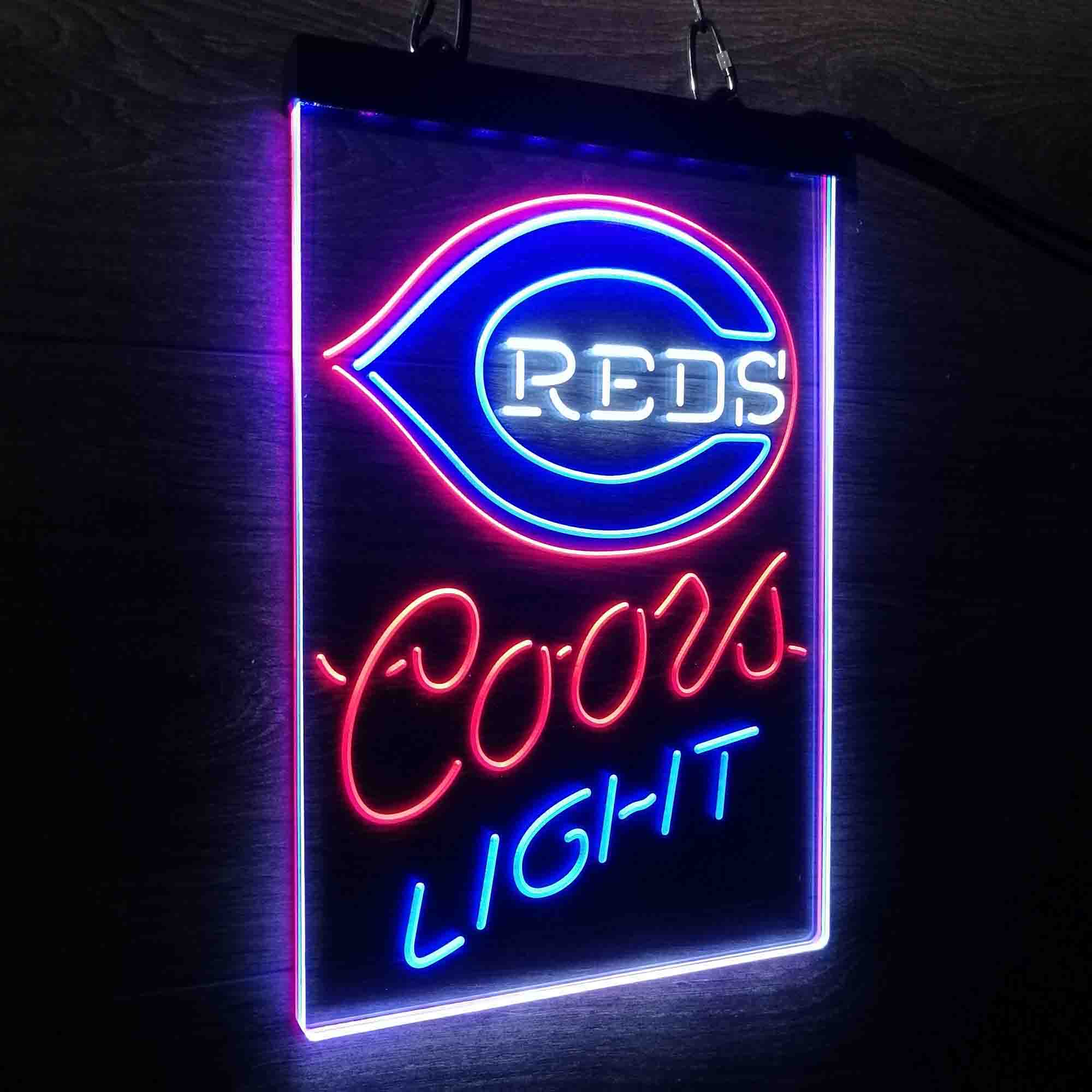 Coors Cincinnati Reds Coors Light Neon LED Sign 3 Colors