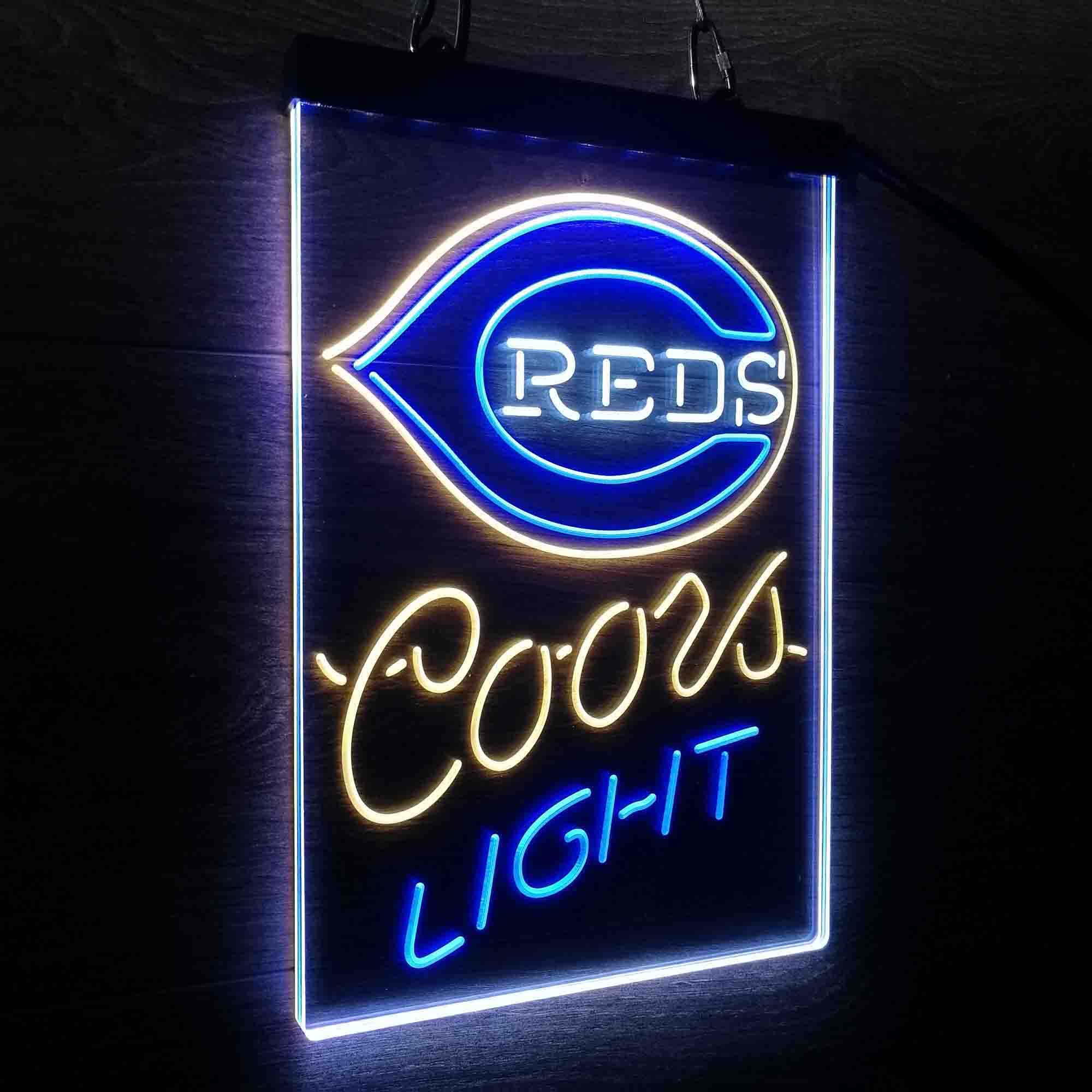 Coors Cincinnati Reds Coors Light Neon LED Sign 3 Colors