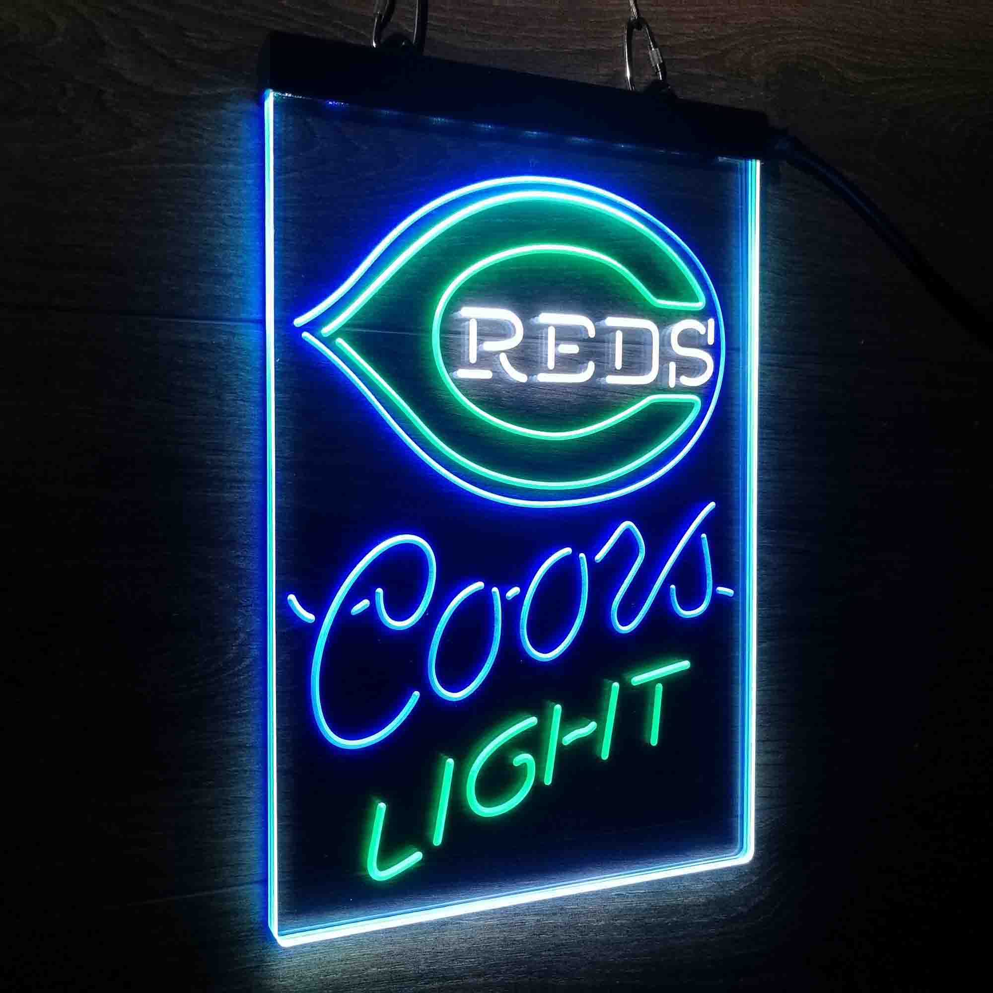 Coors Cincinnati Reds Coors Light Neon LED Sign 3 Colors