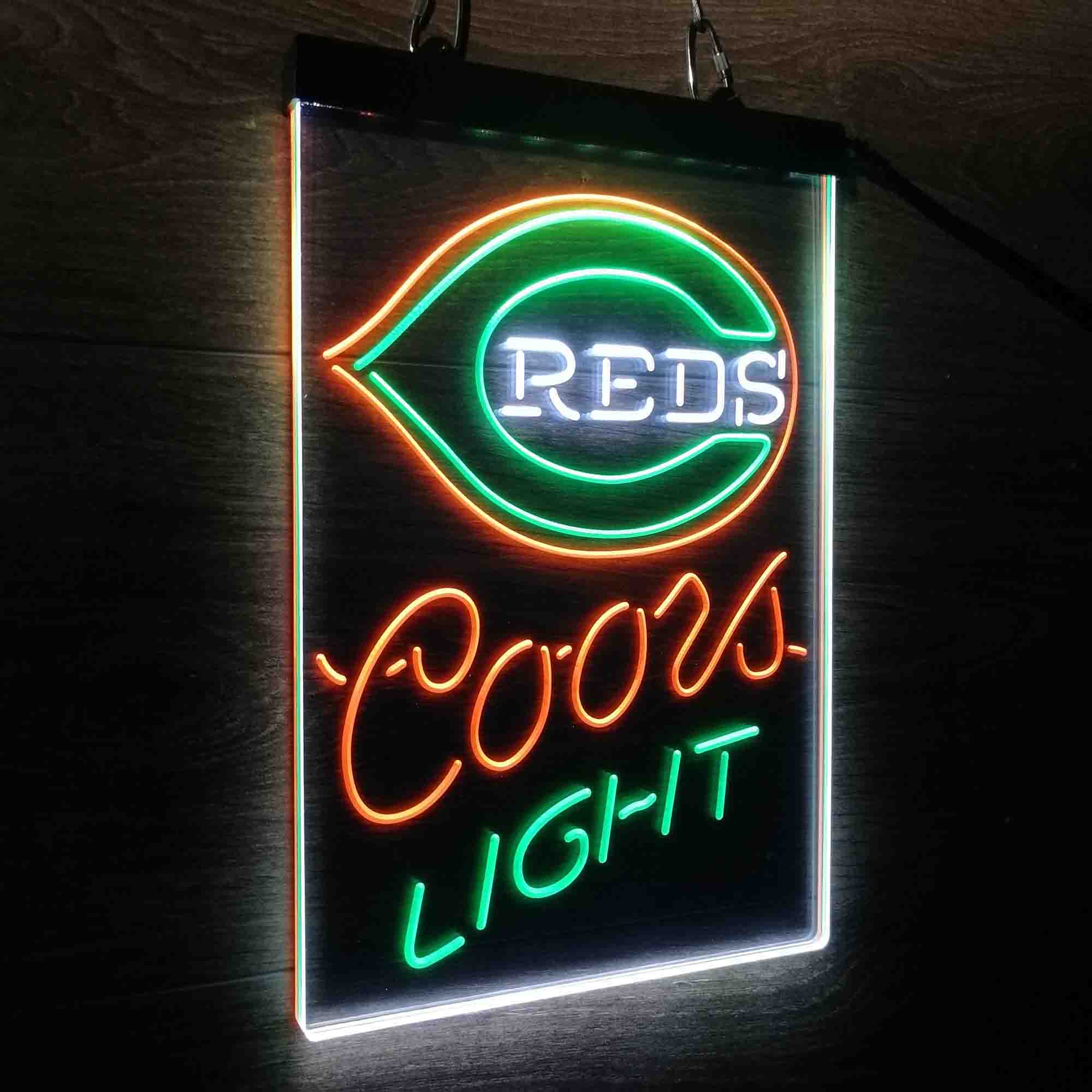 Coors Cincinnati Reds Coors Light Neon LED Sign 3 Colors