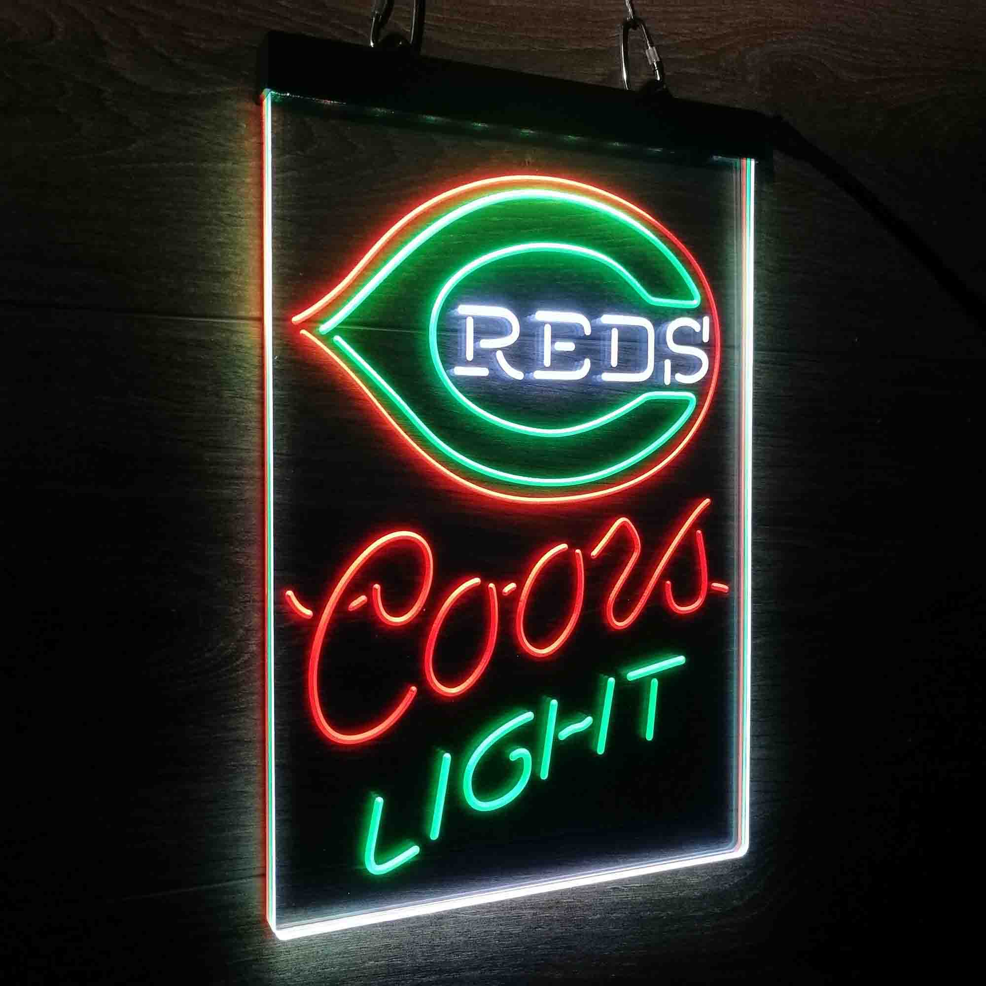 Coors Cincinnati Reds Coors Light Neon LED Sign 3 Colors