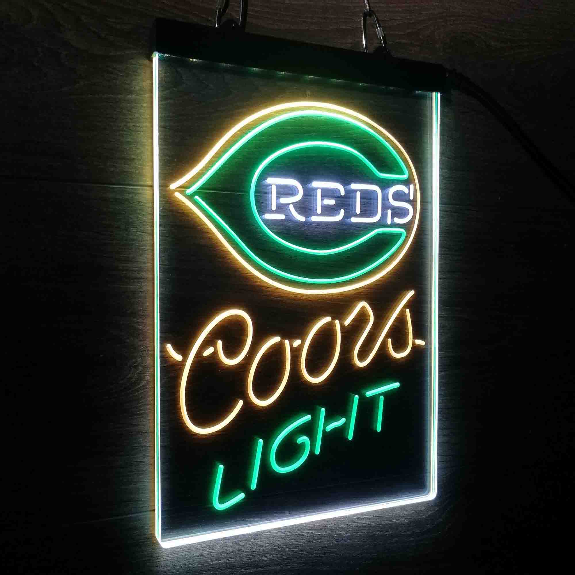 Coors Cincinnati Reds Coors Light Neon LED Sign 3 Colors