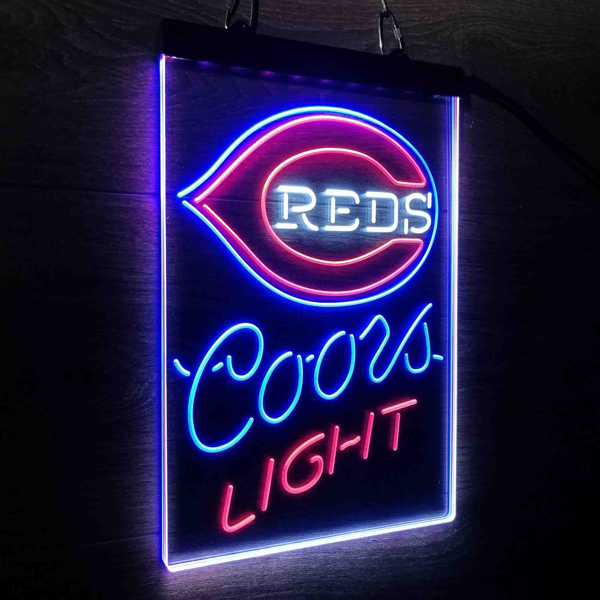 Coors Cincinnati Reds Coors Light Neon LED Sign 3 Colors