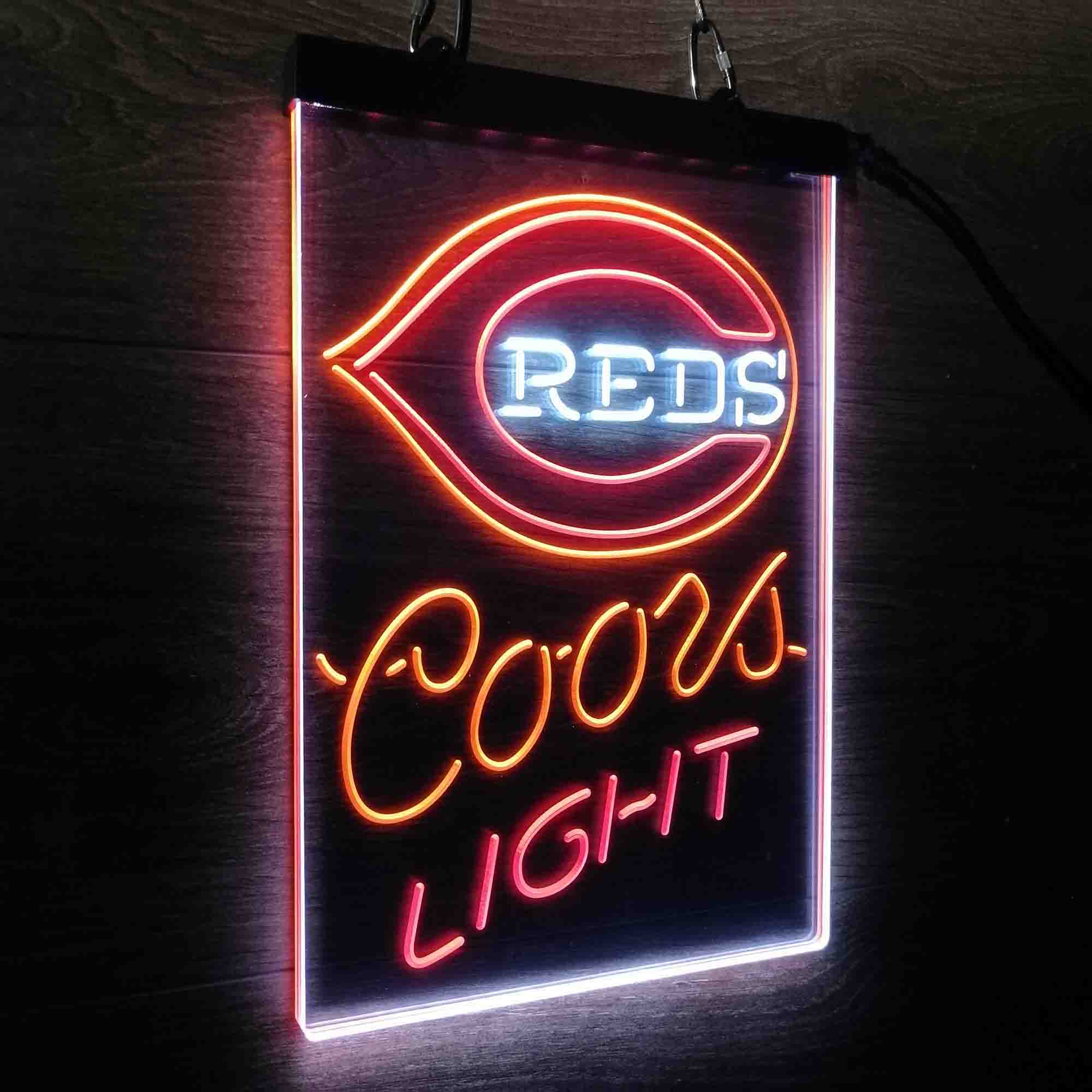 Coors Cincinnati Reds Coors Light Neon LED Sign 3 Colors