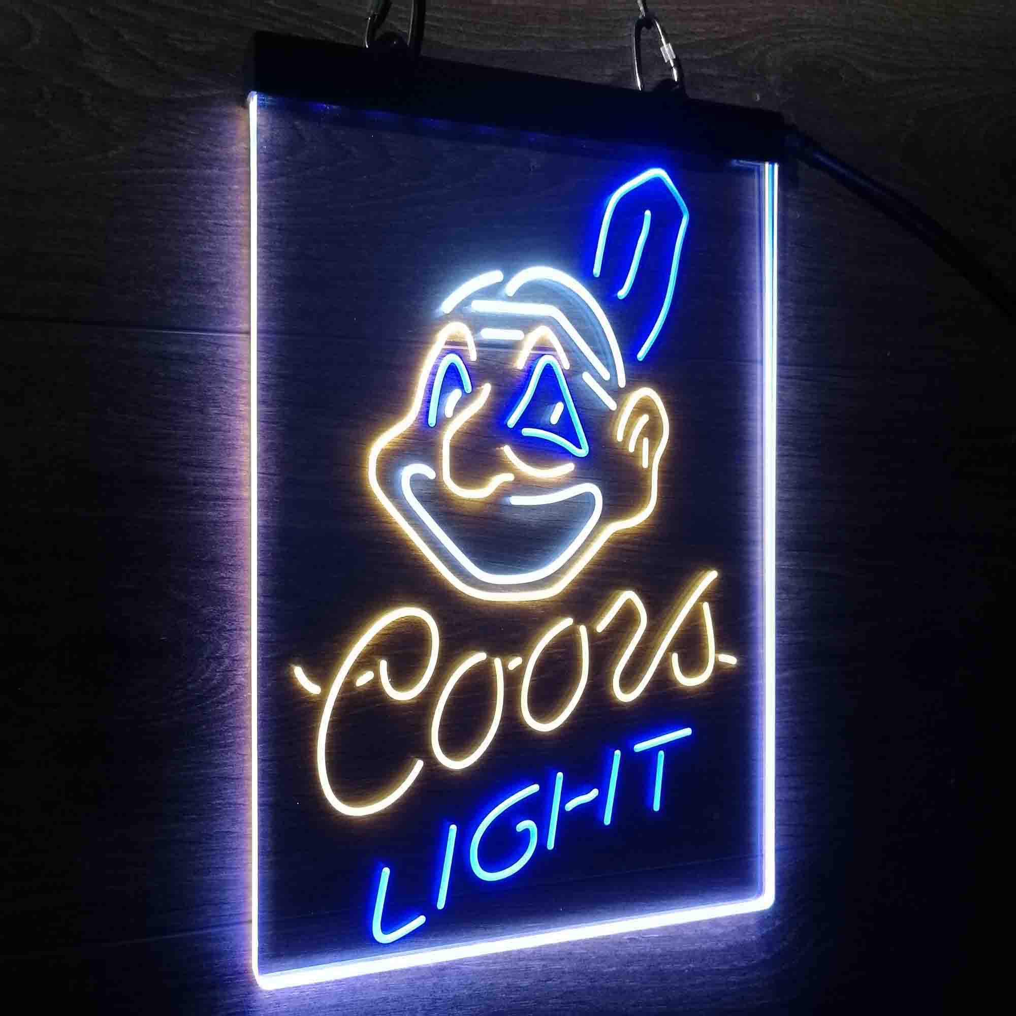 Coors Cleveland Indians Coors Light Neon LED Sign 3 Colors