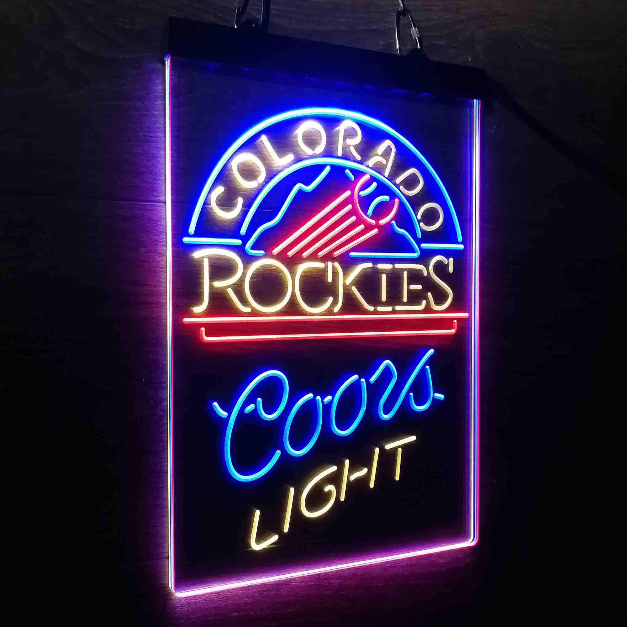 Coors Colorado Rockies Coors Light Neon LED Sign 3 Colors