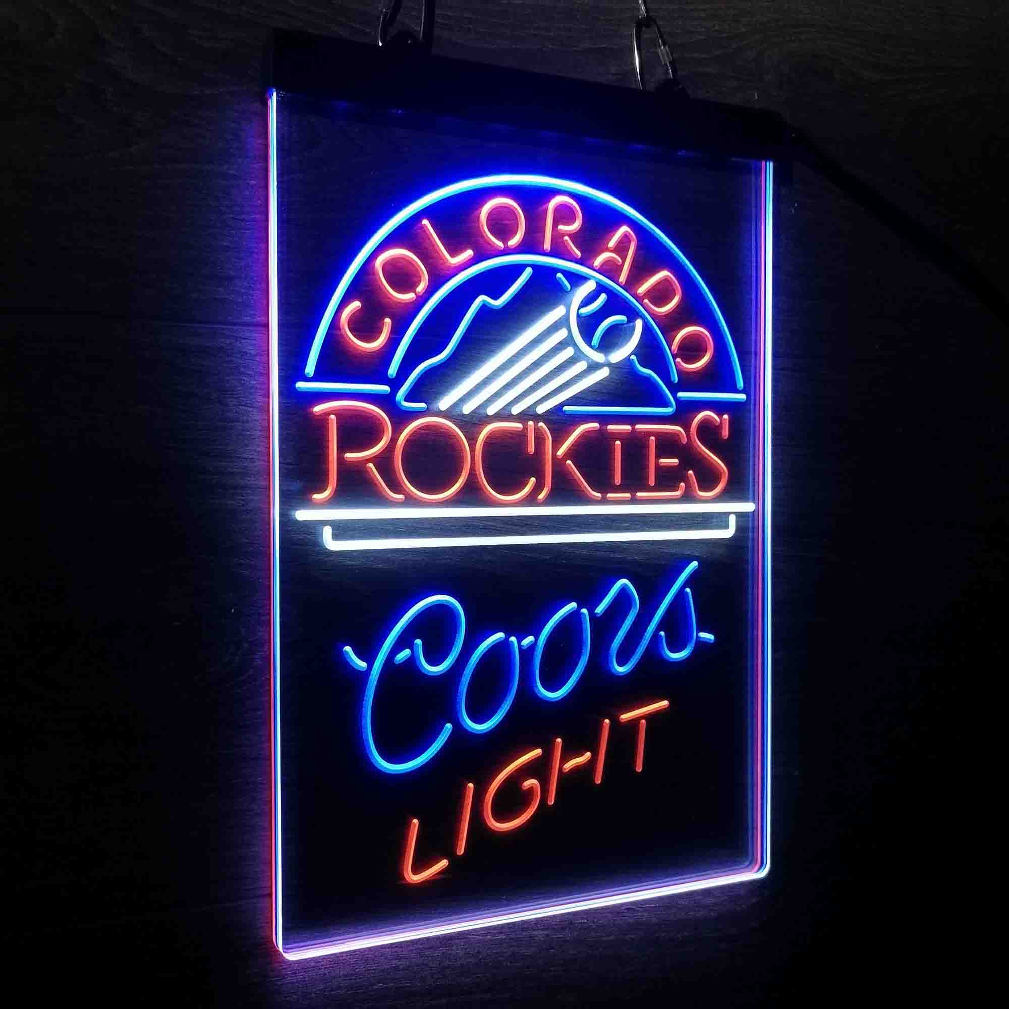 Coors Colorado Rockies Coors Light Neon LED Sign 3 Colors