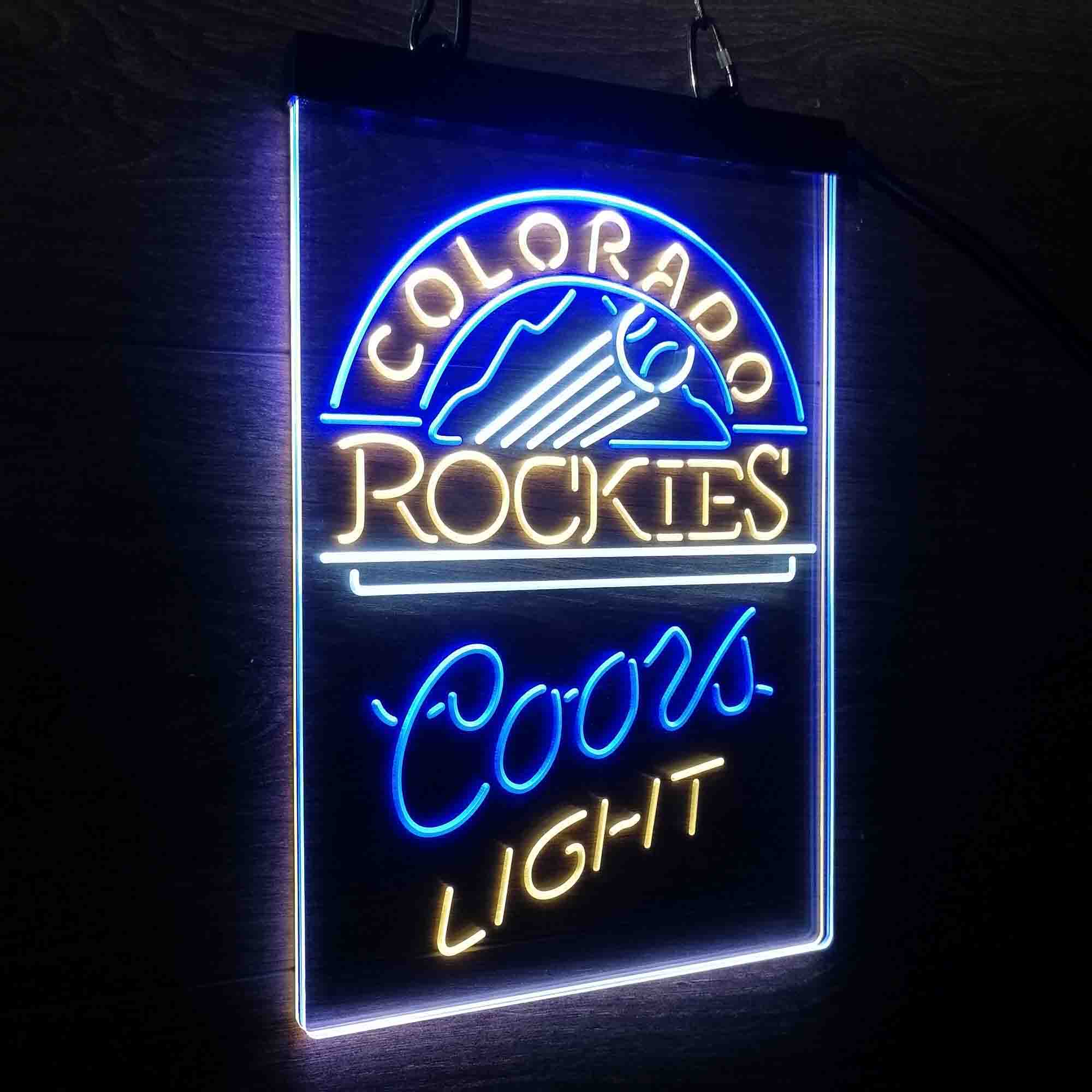 Coors Colorado Rockies Coors Light Neon LED Sign 3 Colors