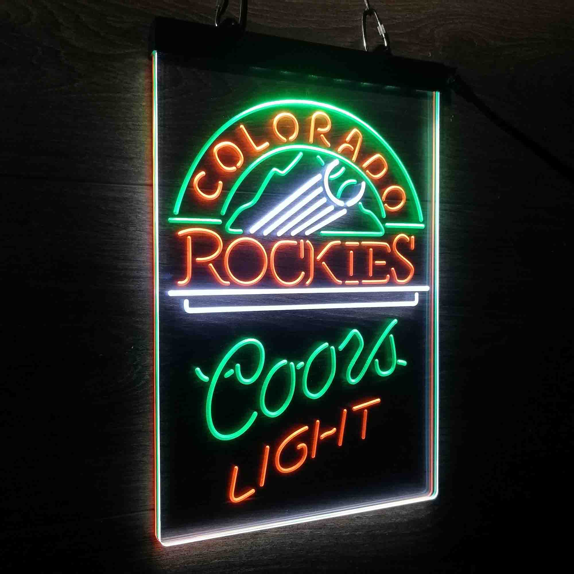 Coors Colorado Rockies Coors Light Neon LED Sign 3 Colors