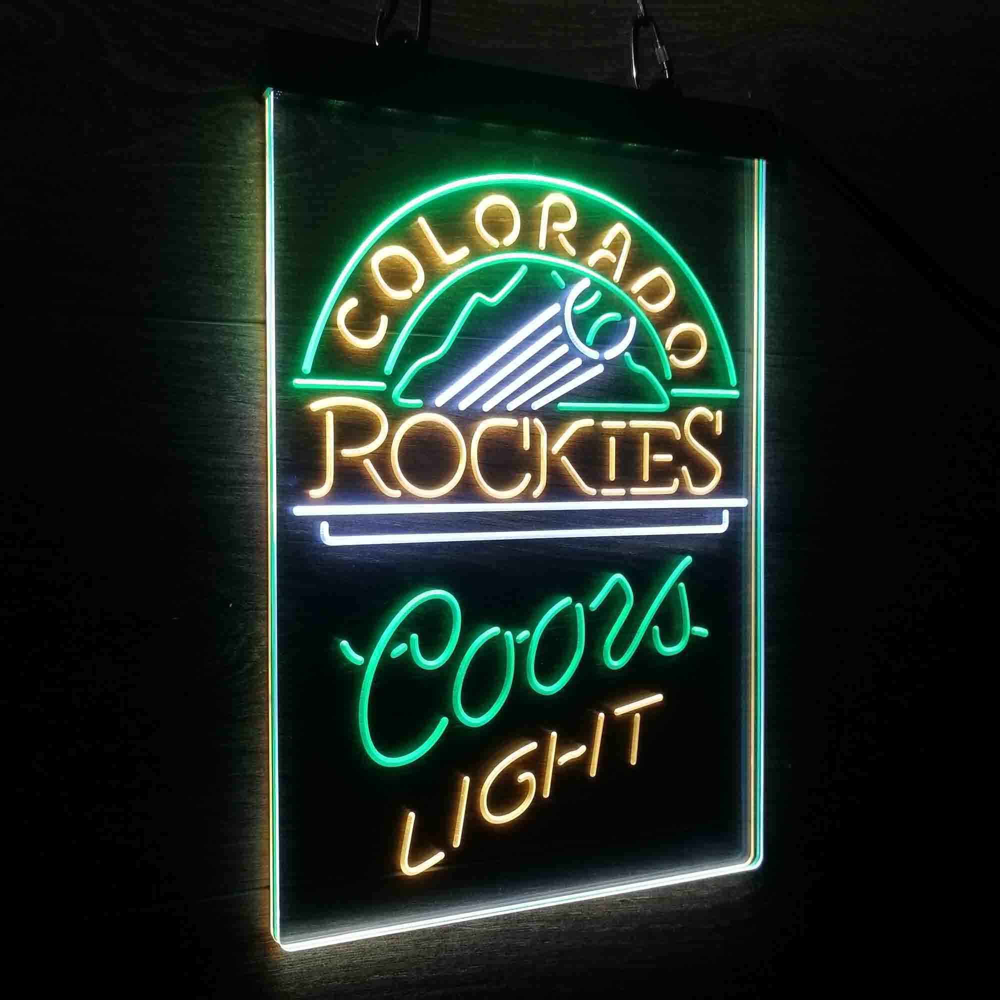 Coors Colorado Rockies Coors Light Neon LED Sign 3 Colors