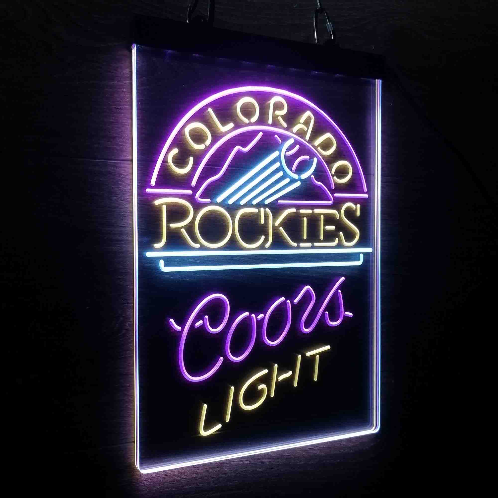 Coors Colorado Rockies Coors Light Neon LED Sign 3 Colors