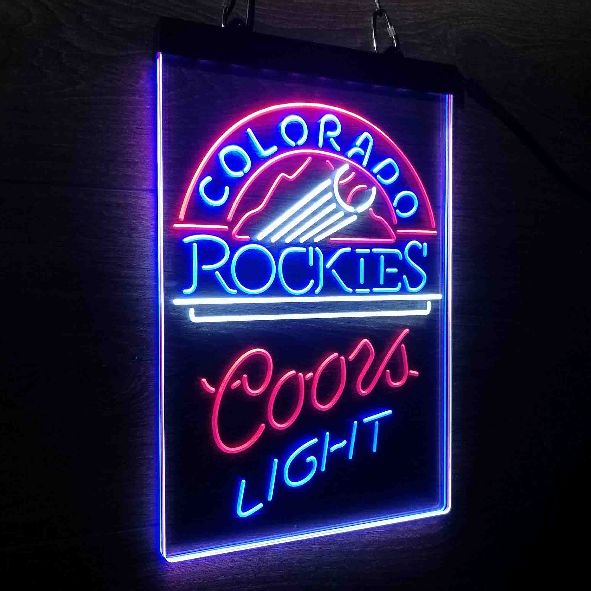 Coors Colorado Rockies Coors Light Neon LED Sign 3 Colors