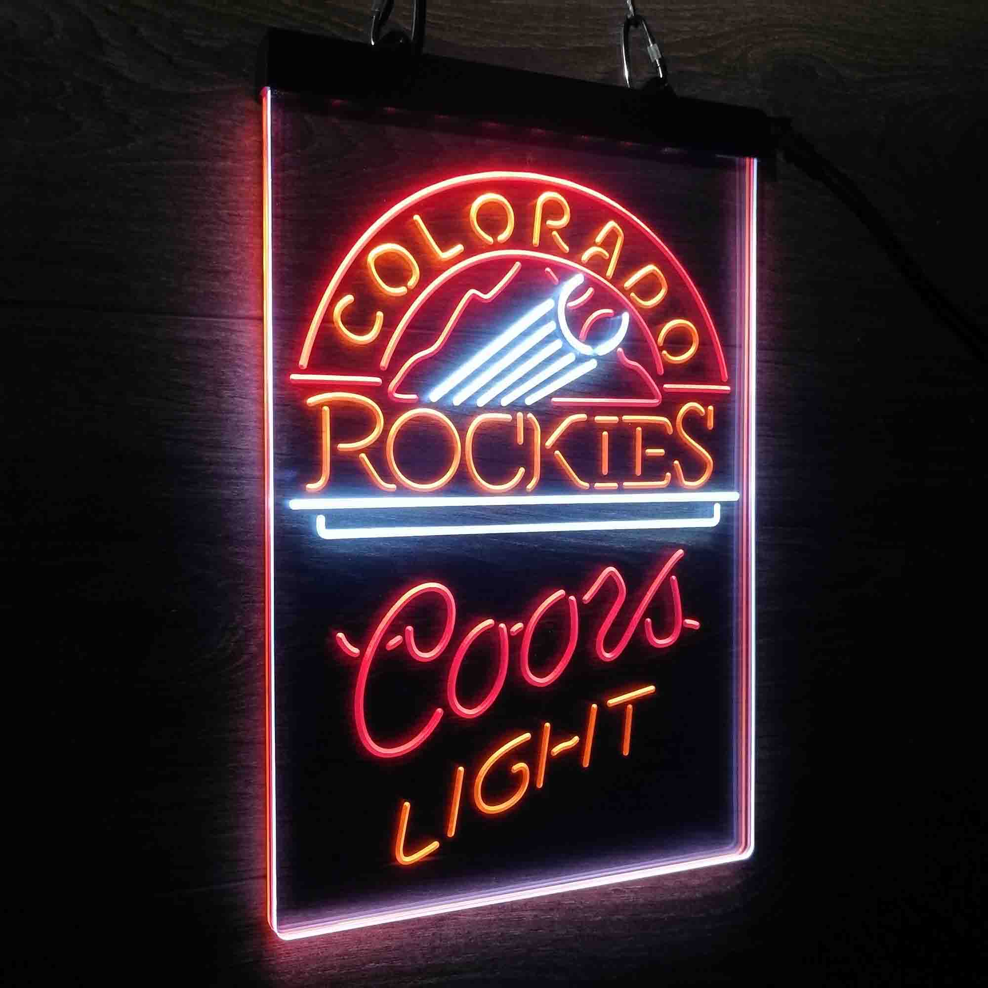 Coors Colorado Rockies Coors Light Neon LED Sign 3 Colors