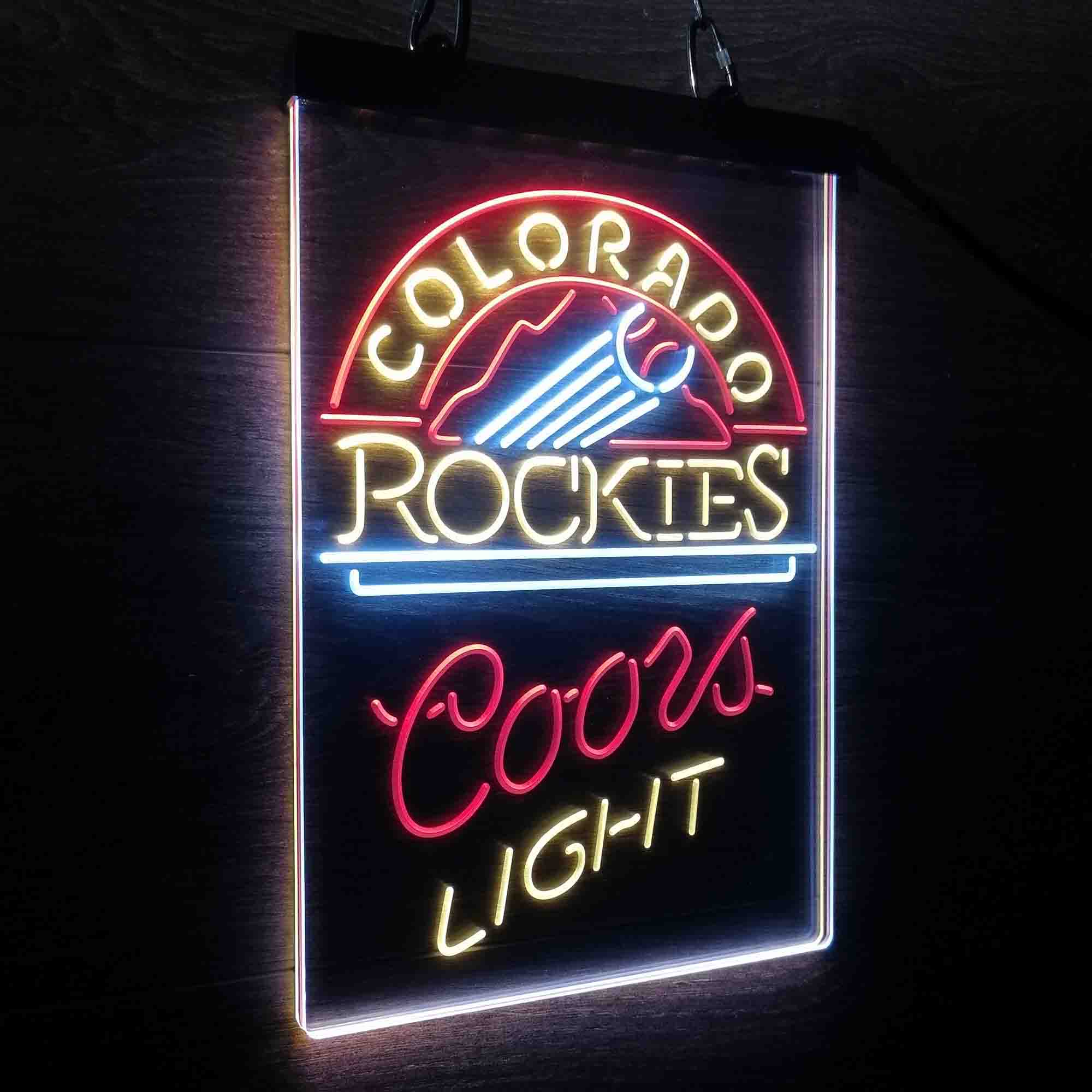 Coors Colorado Rockies Coors Light Neon LED Sign 3 Colors