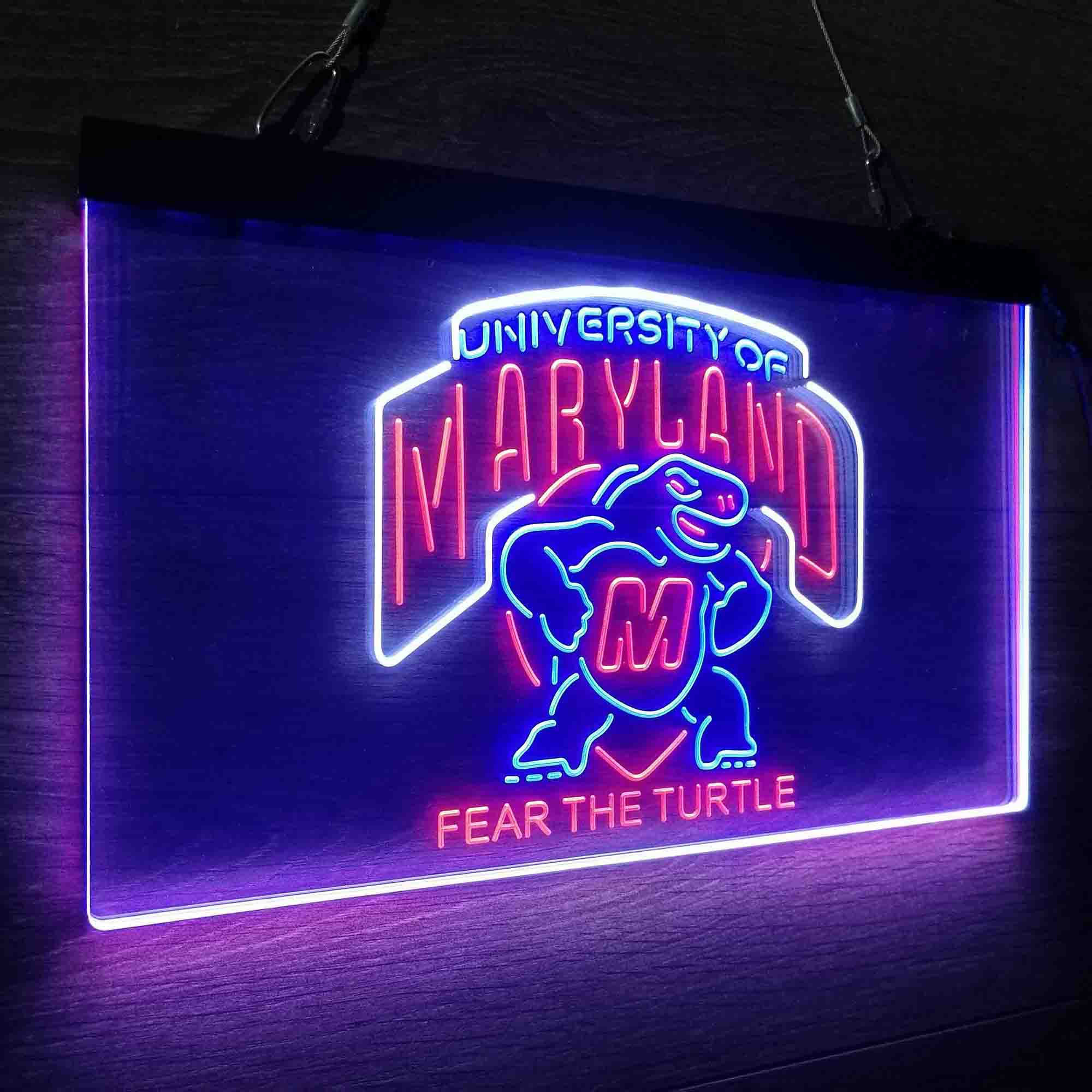 University Maryland Turtle University Fear The Turtle Neon LED Sign 3 Colors