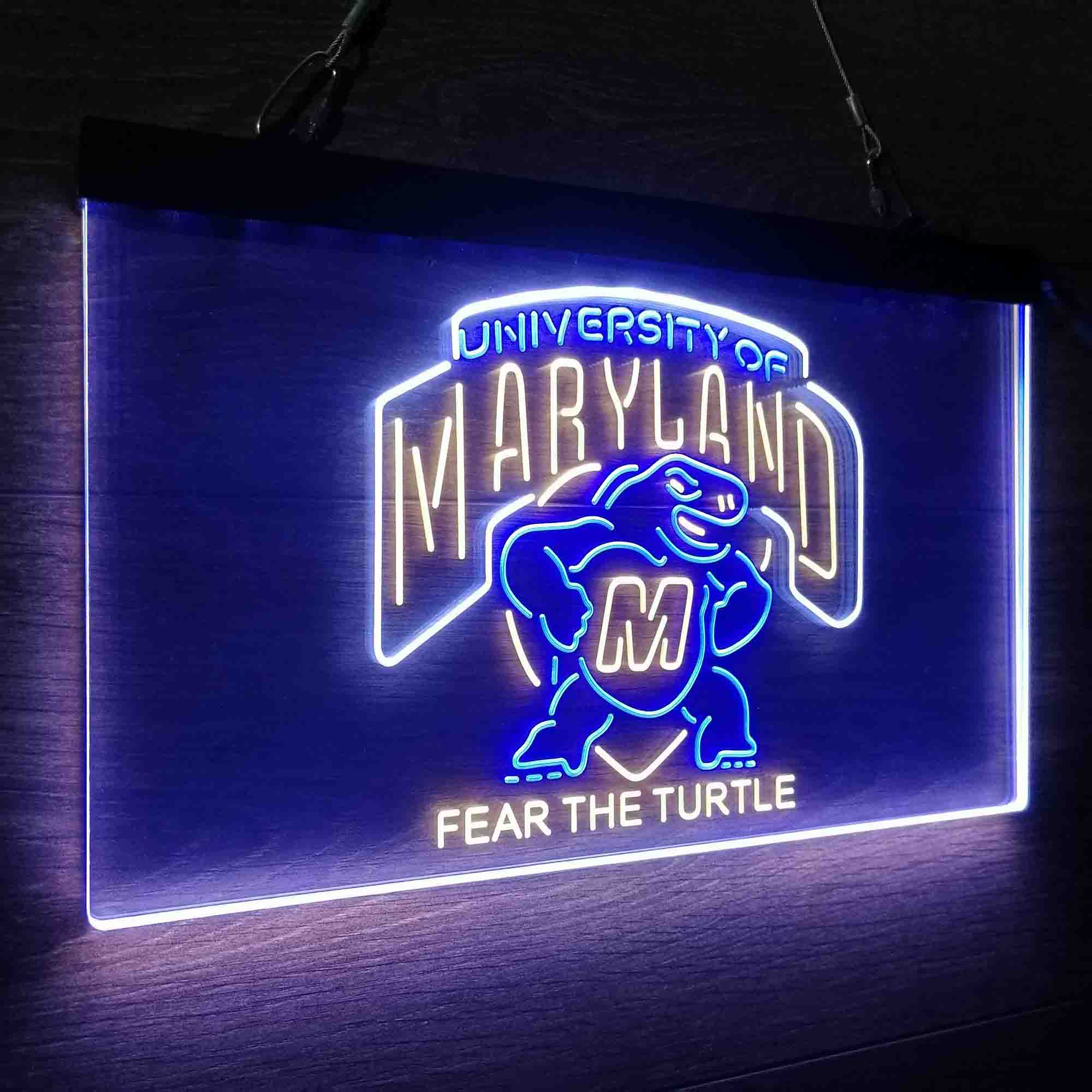 University Maryland Turtle University Fear The Turtle Neon LED Sign 3 Colors