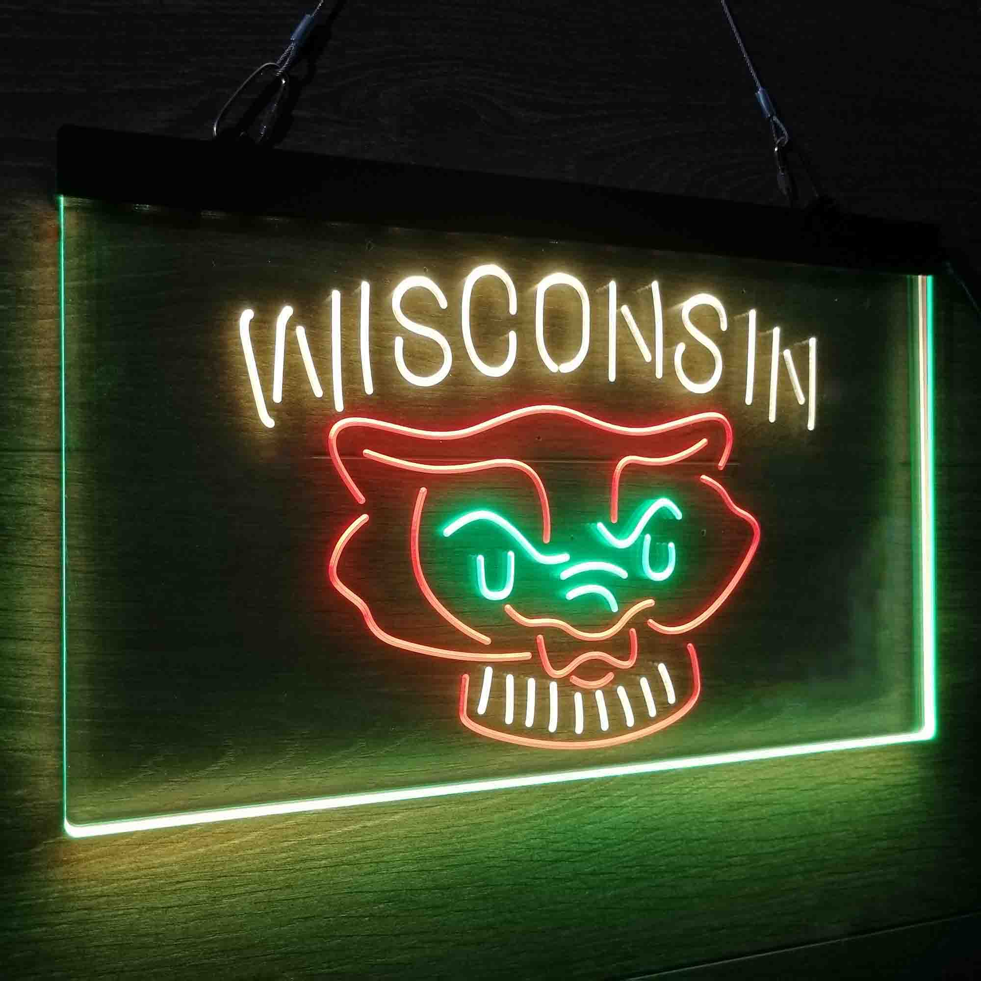 University Wisconsin University Badgers Neon LED Sign 3 Colors